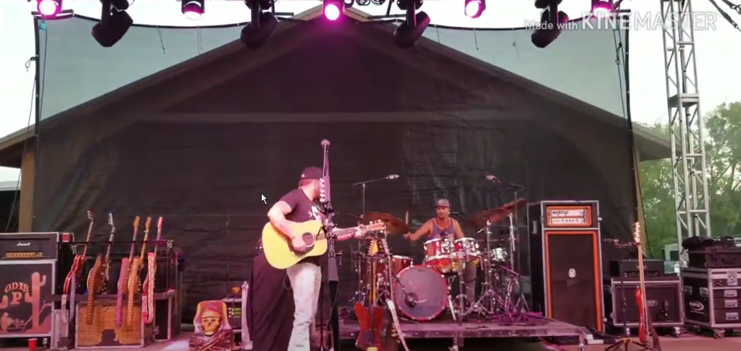 Band playing at the Gun Barrel City Park Pavilion and Amphitheater