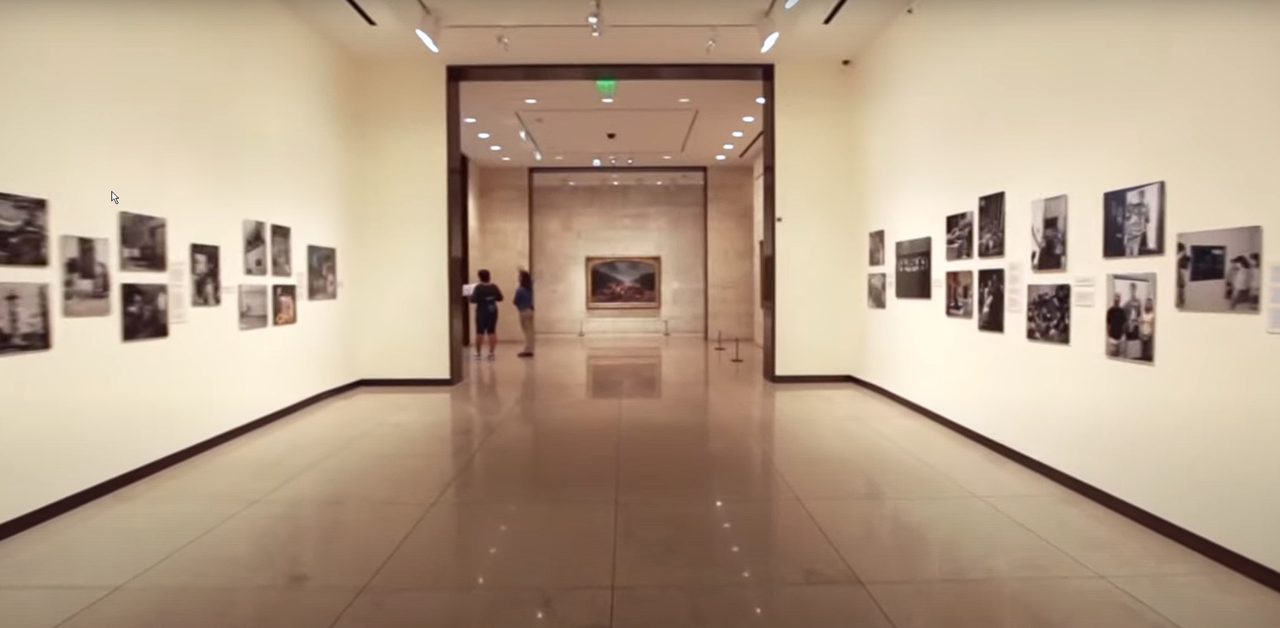 Amon Carter Museum of American Art hallway with art on the walls in Fort Worth, TX