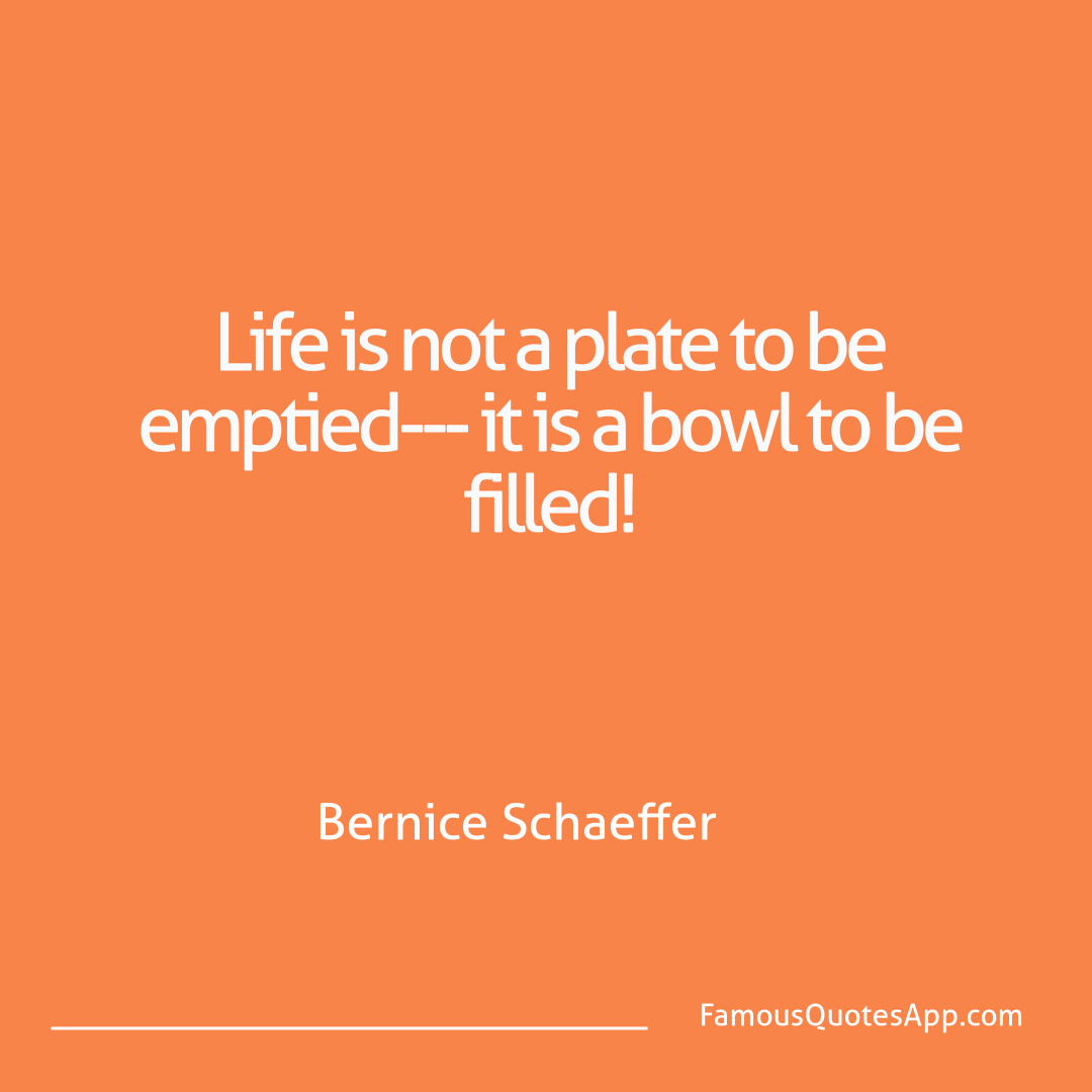 Sales Pros Bernice Schaeffer Life is not a plate