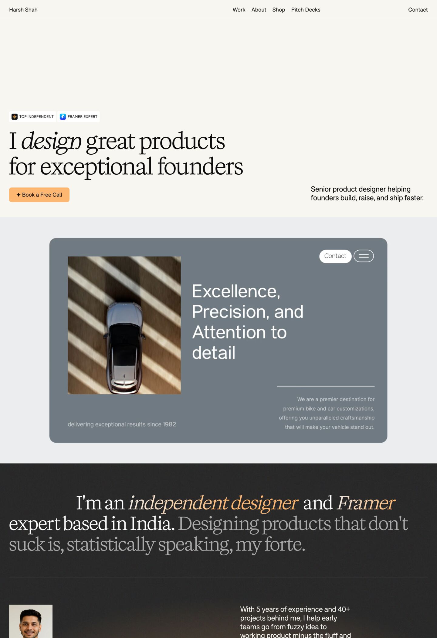 Harsh Shah website screenshot