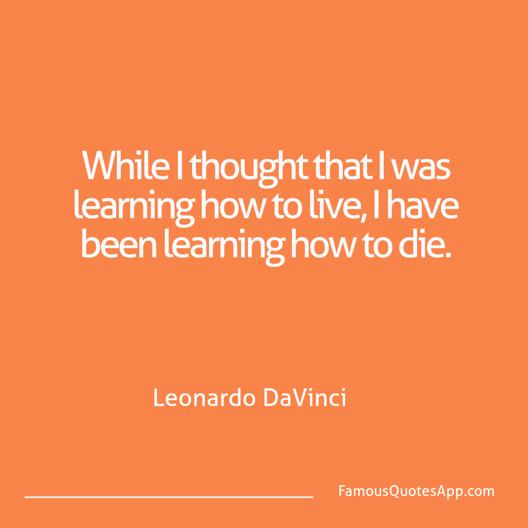 Wisdom Leonardo DaVinci While I thought that