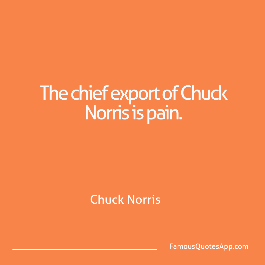 Chuck Norris Chuck Norris The chief export of