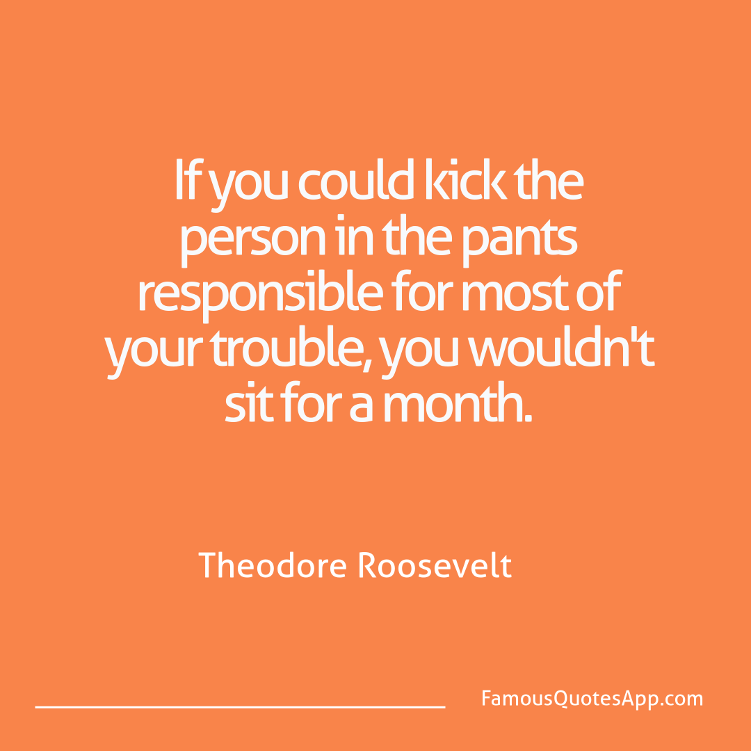 Humor Theodore Roosevelt If you could kick th