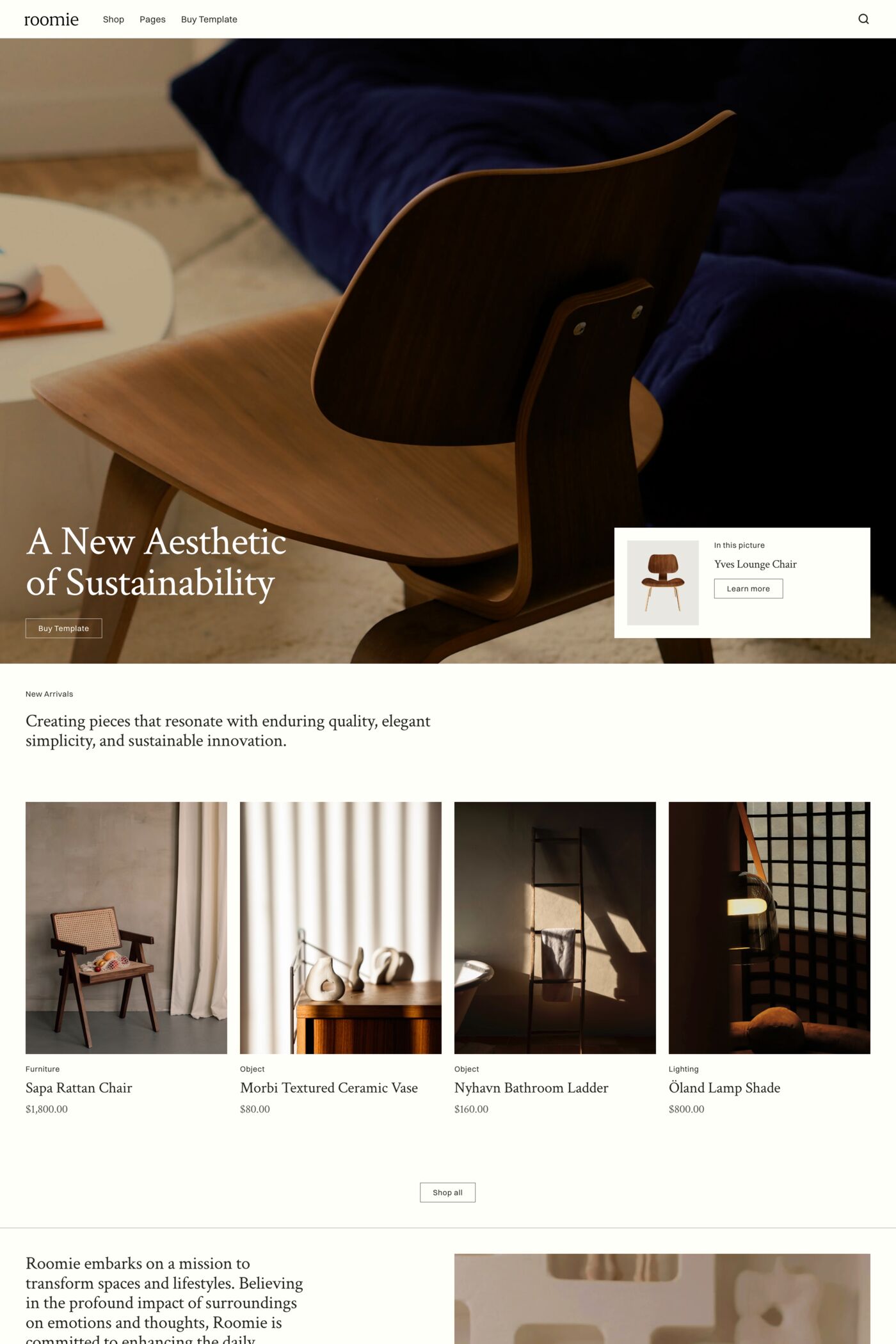 Roomie template screenshot