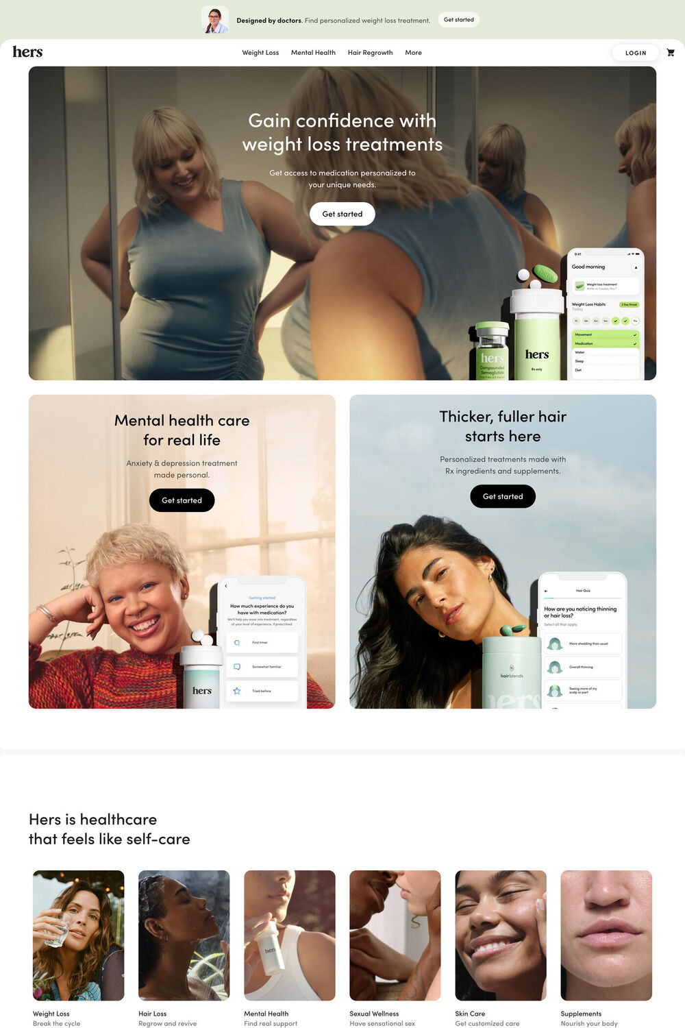 hers website screenshot