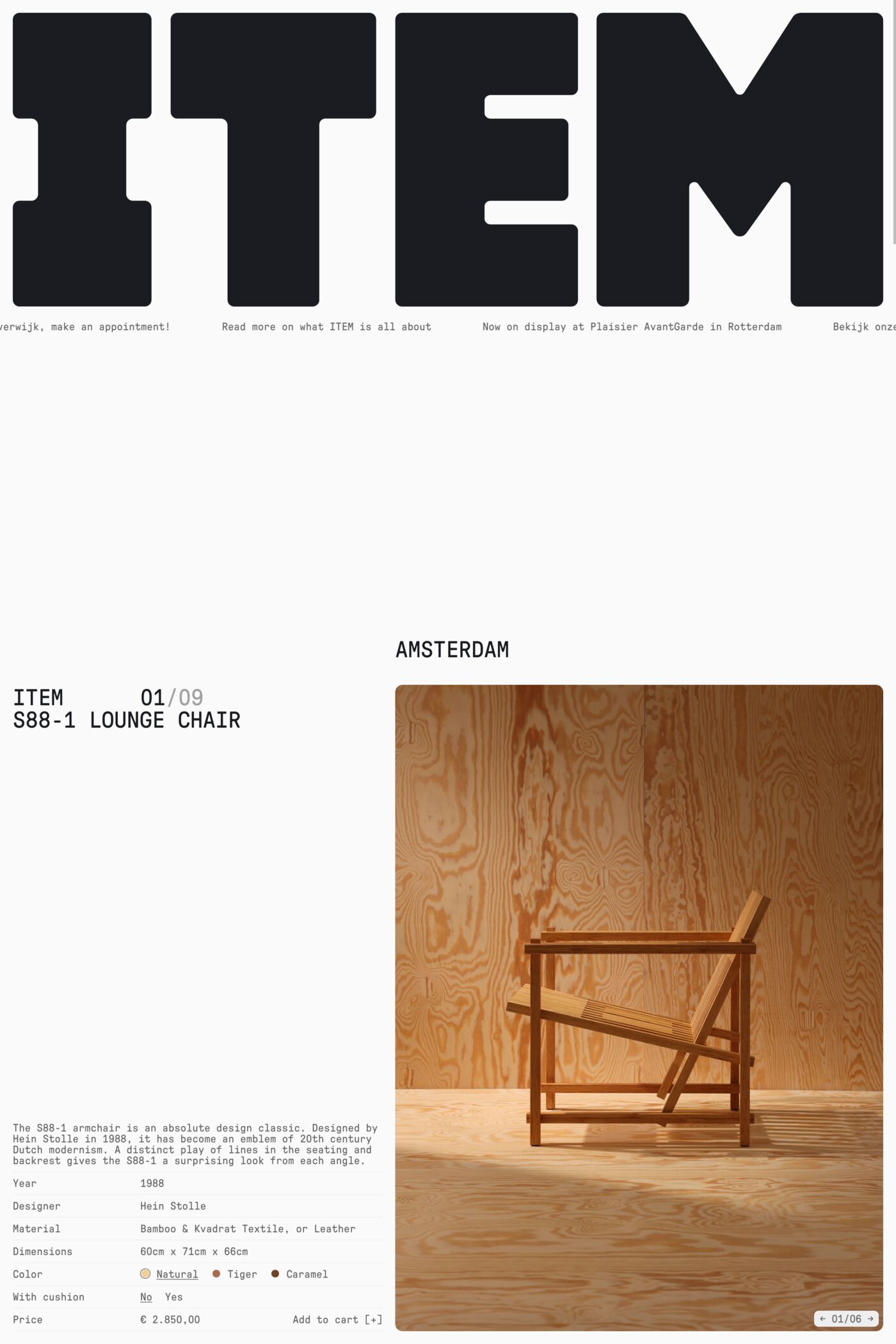 ITEM website screenshot