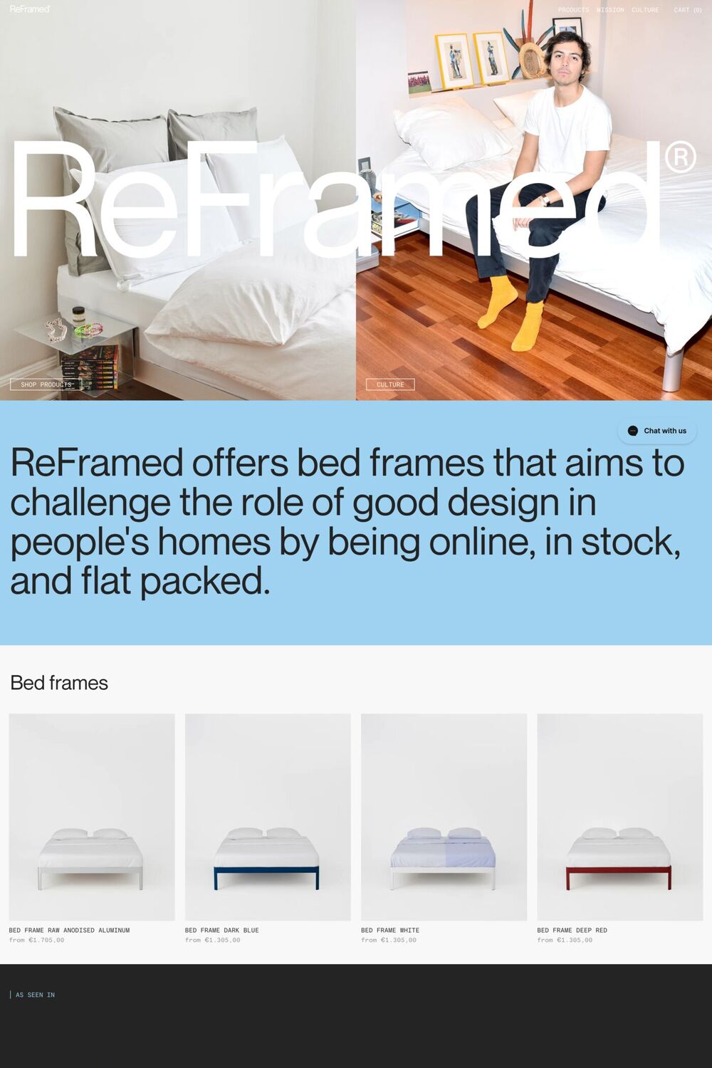 Reframed website screenshot