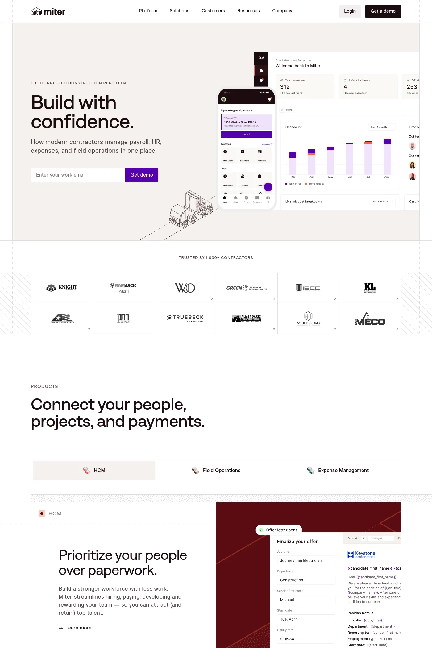 Miter website screenshot