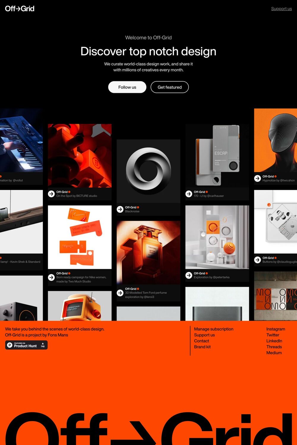 Offgrid website screenshot