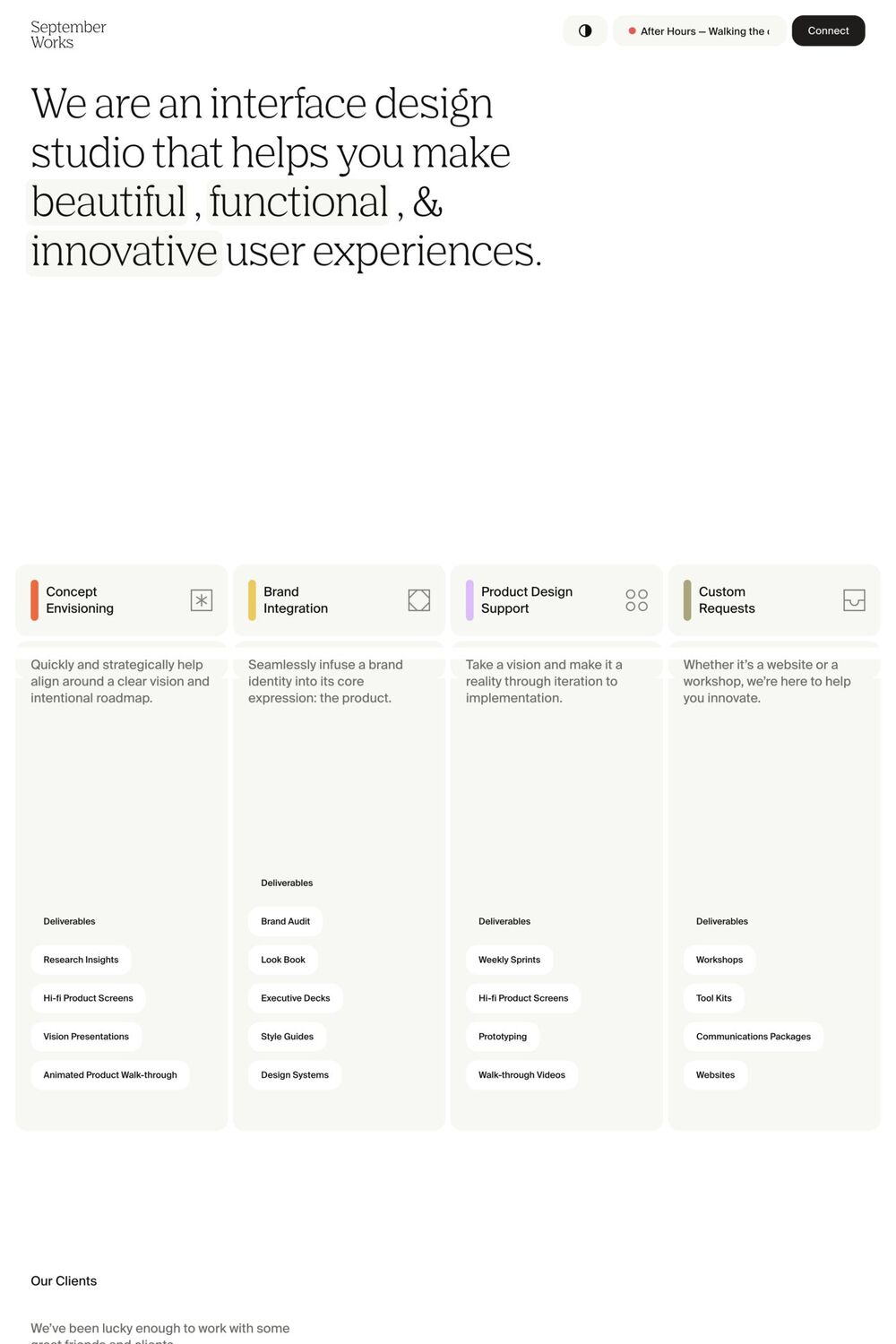 September Works website screenshot