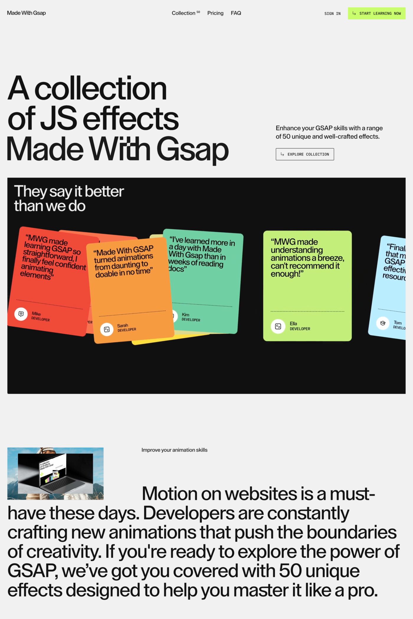 Made With Gsap website screenshot