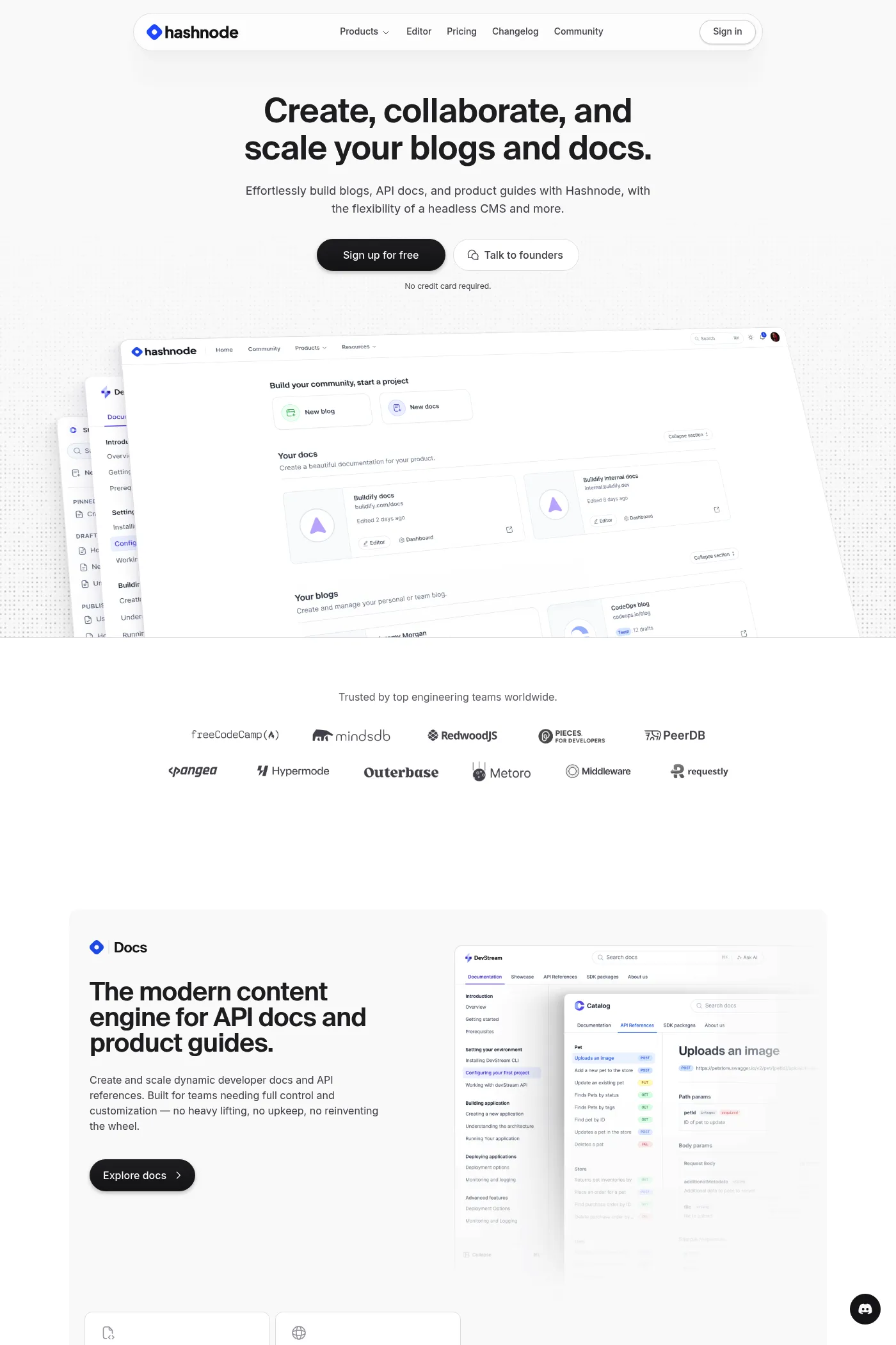 Hashnode website screenshot