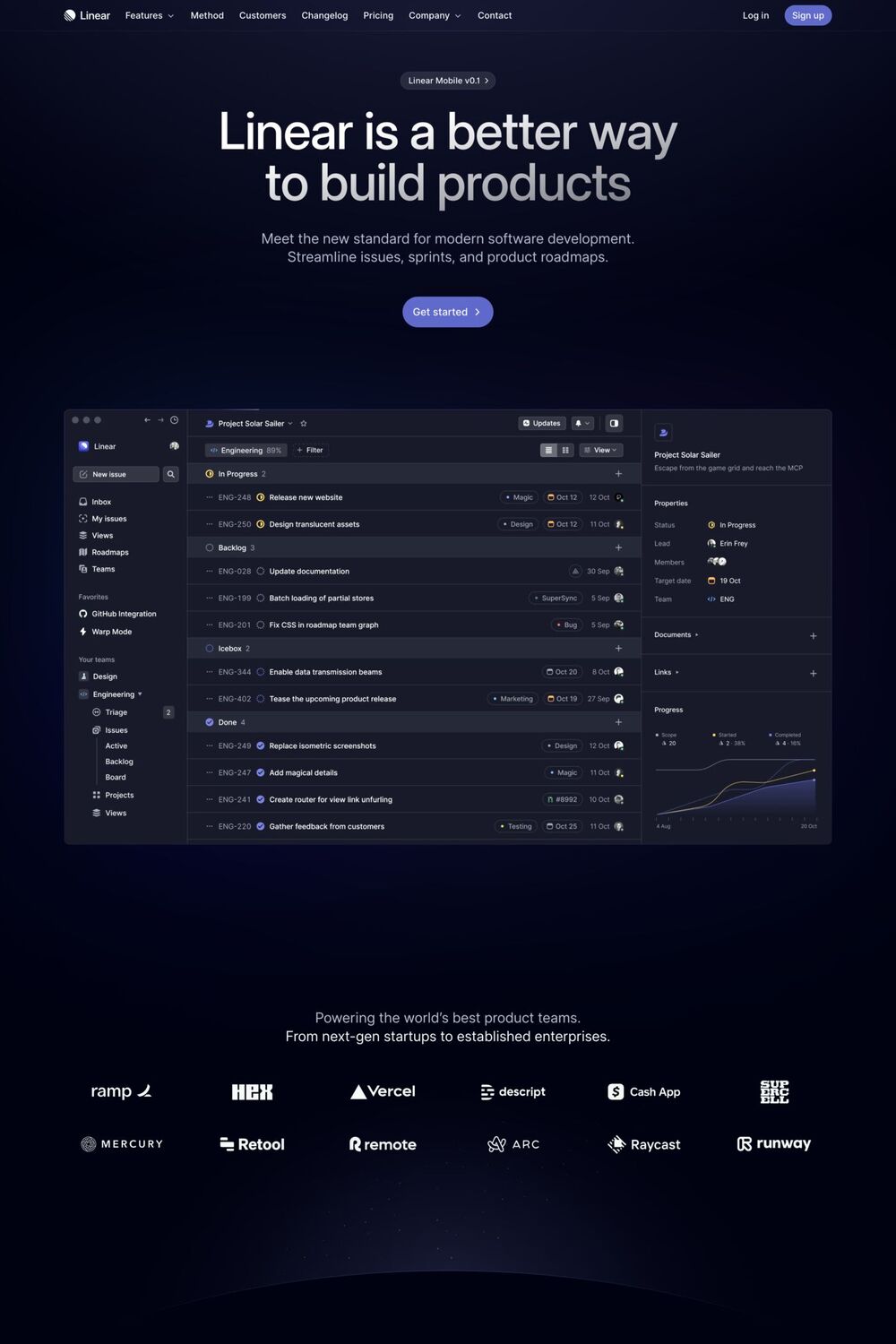 Linear website screenshot