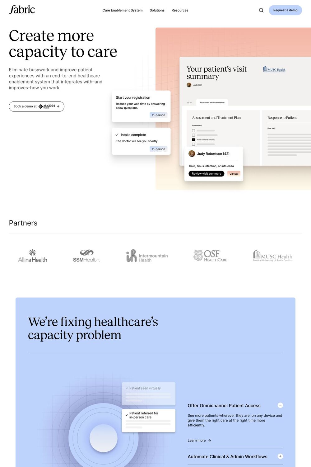 Fabric website screenshot