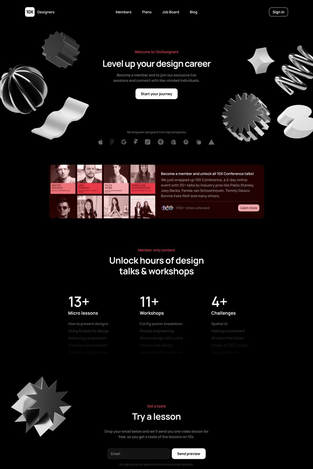 10×Designers website screenshot