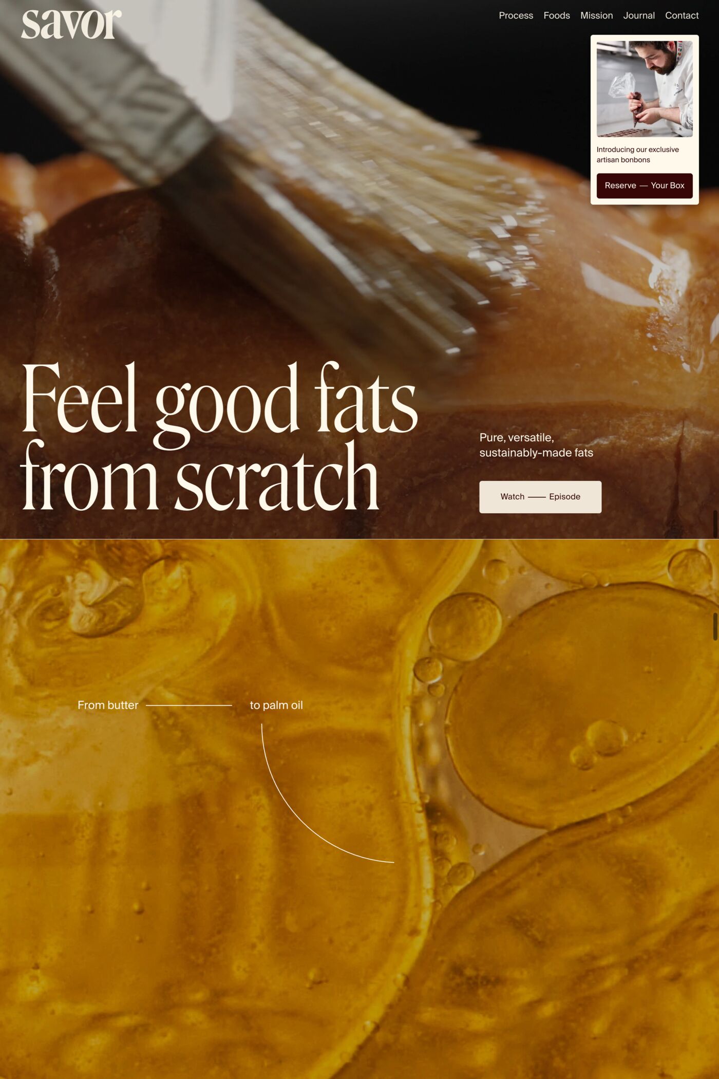 Savor website screenshot