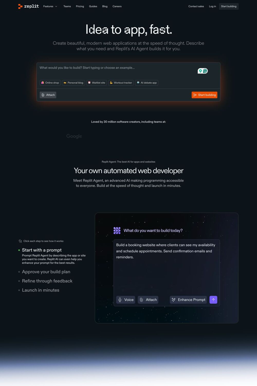 Replit website screenshot