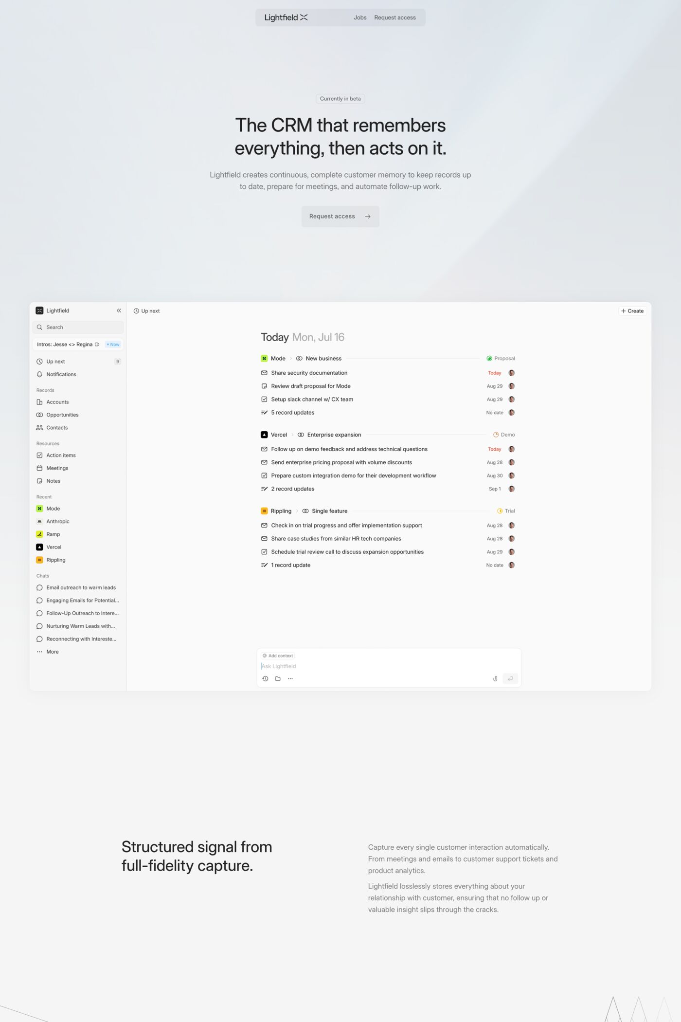 Lightfield website screenshot