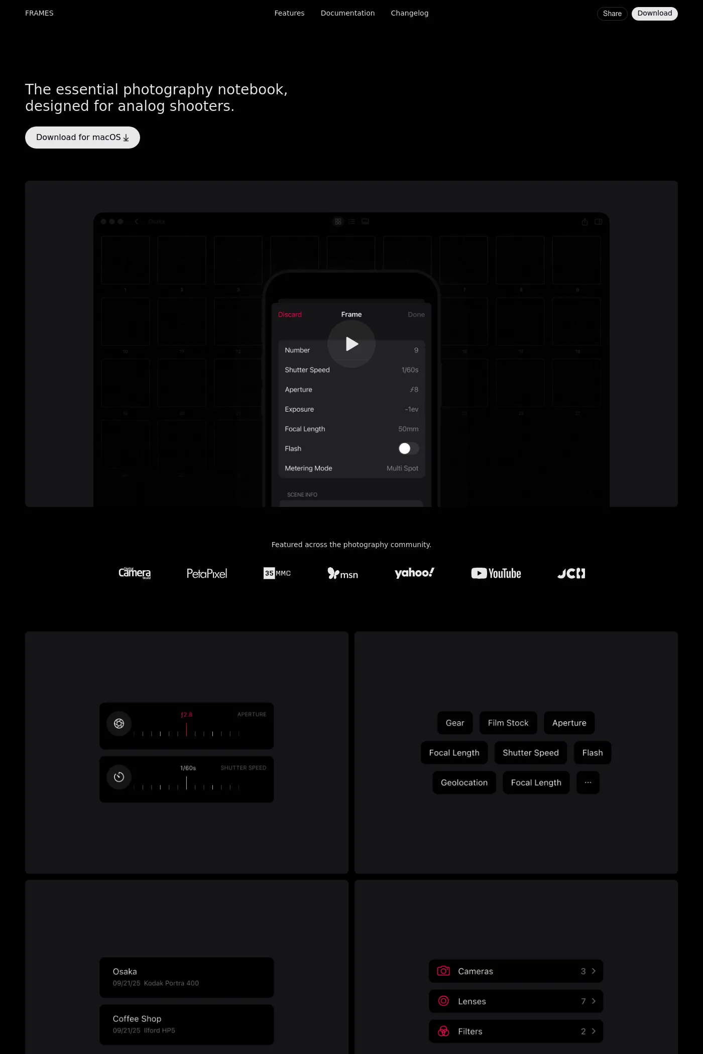 Frames website screenshot