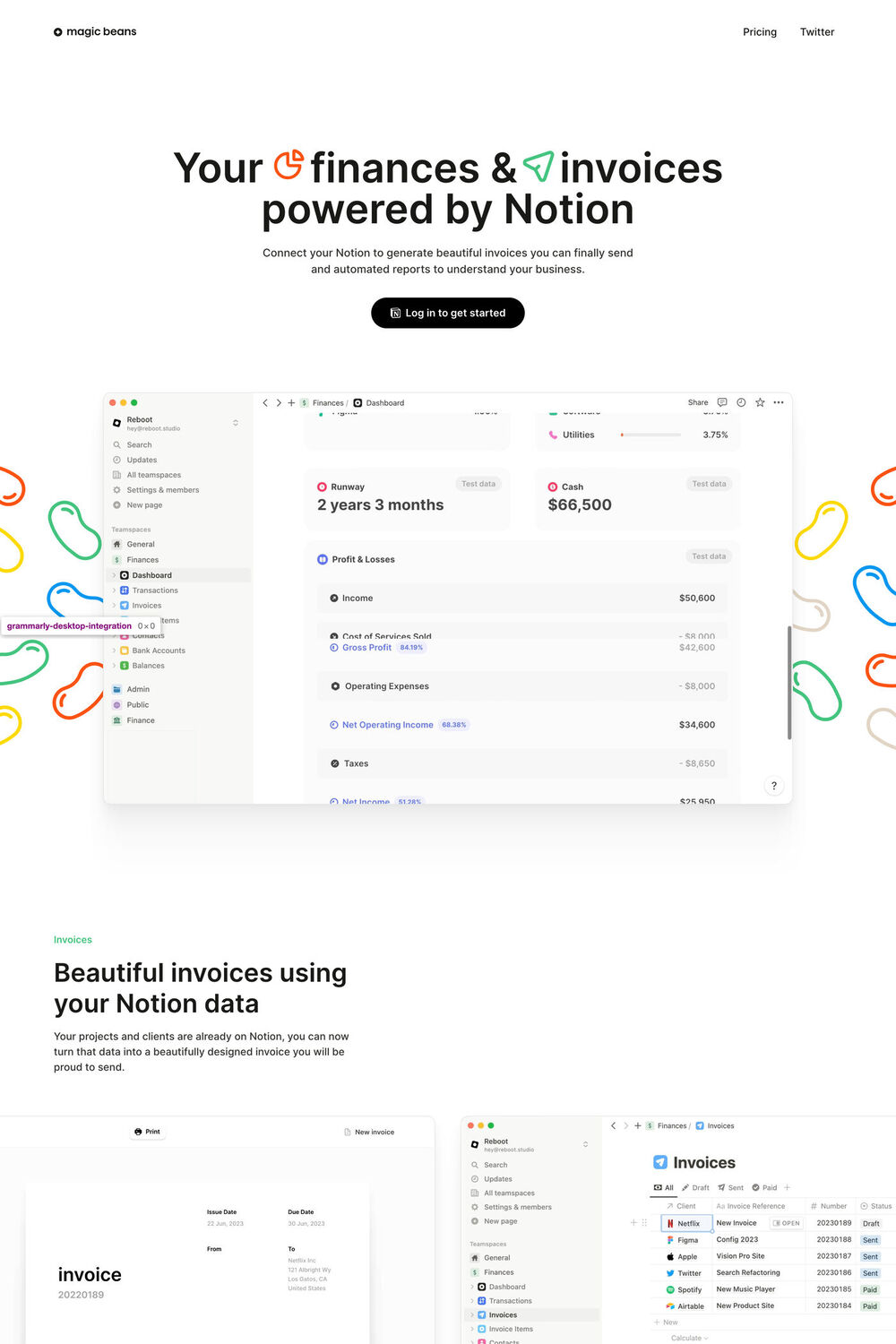 Magic Beans website screenshot