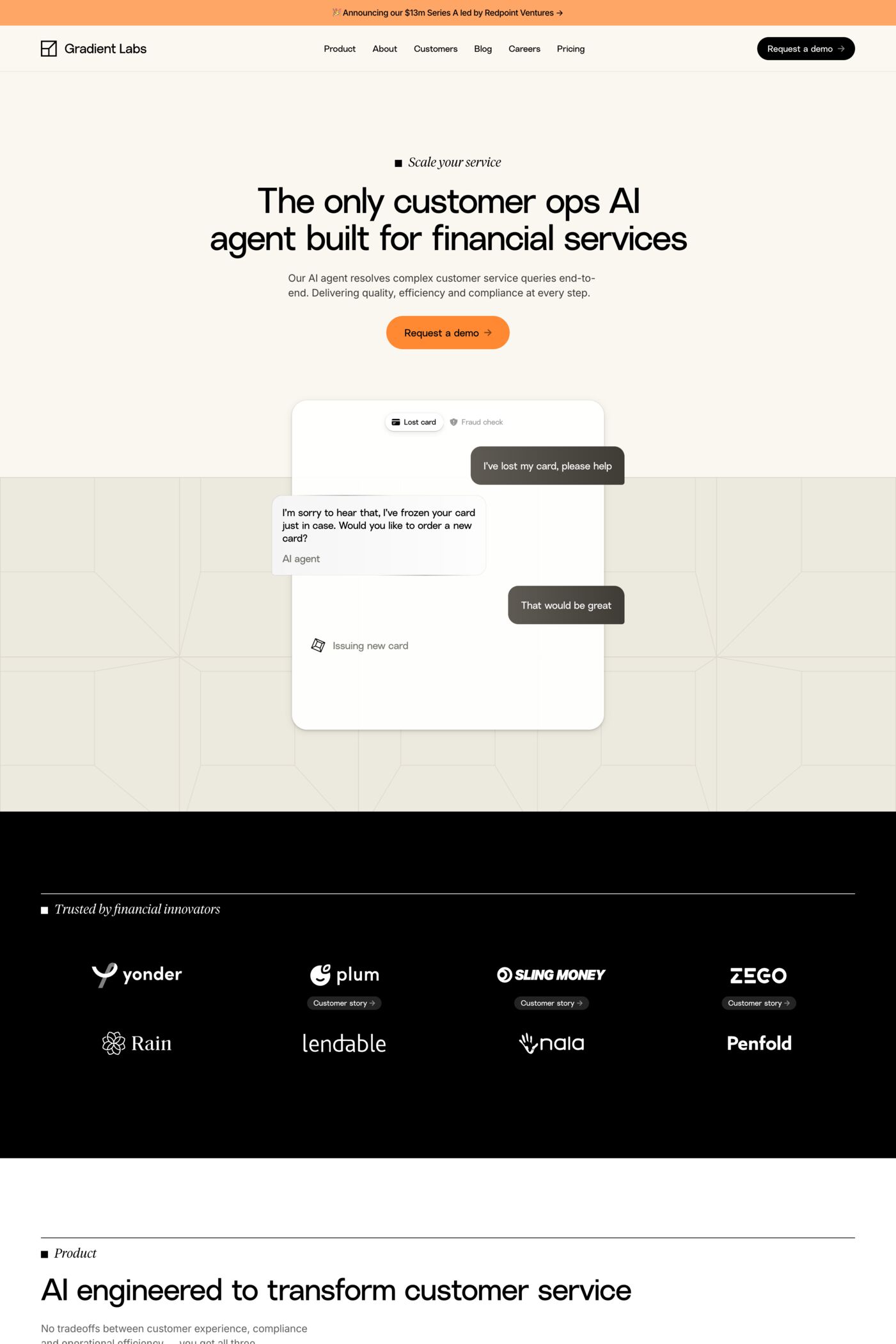 Gradient Labs website screenshot