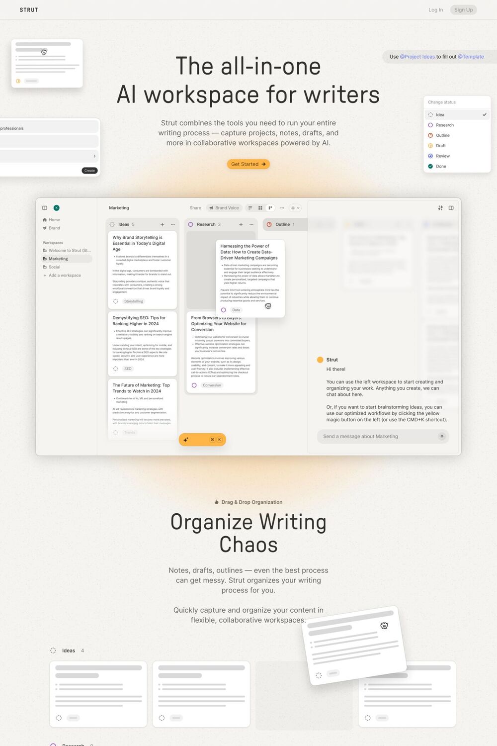 Strut website screenshot