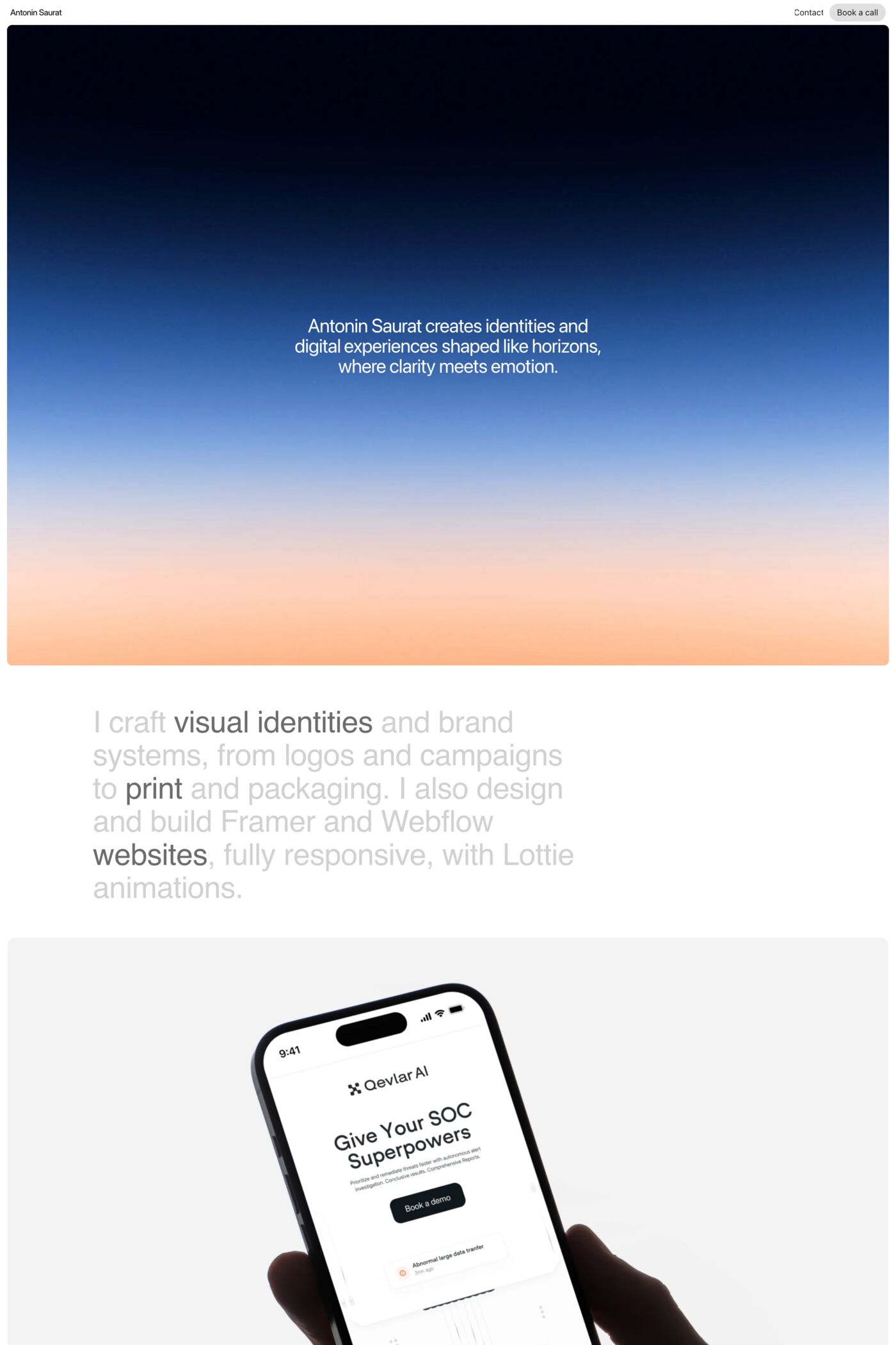 Antonin Saurat website screenshot