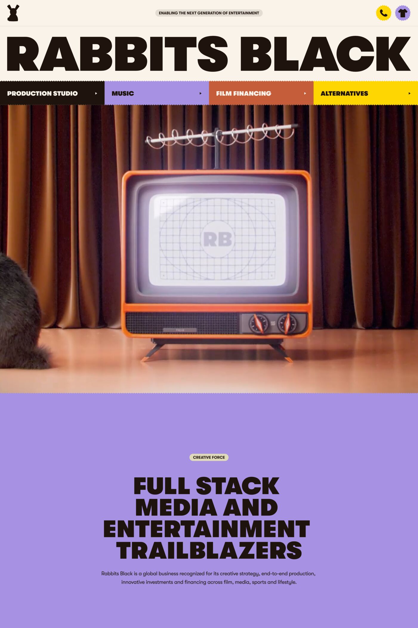 Rabbits Black website screenshot