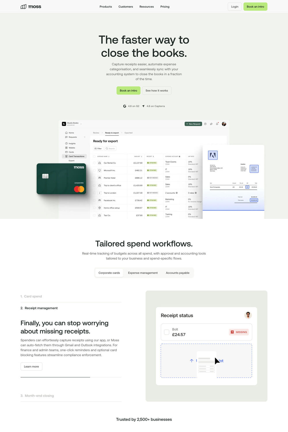 Moss website screenshot