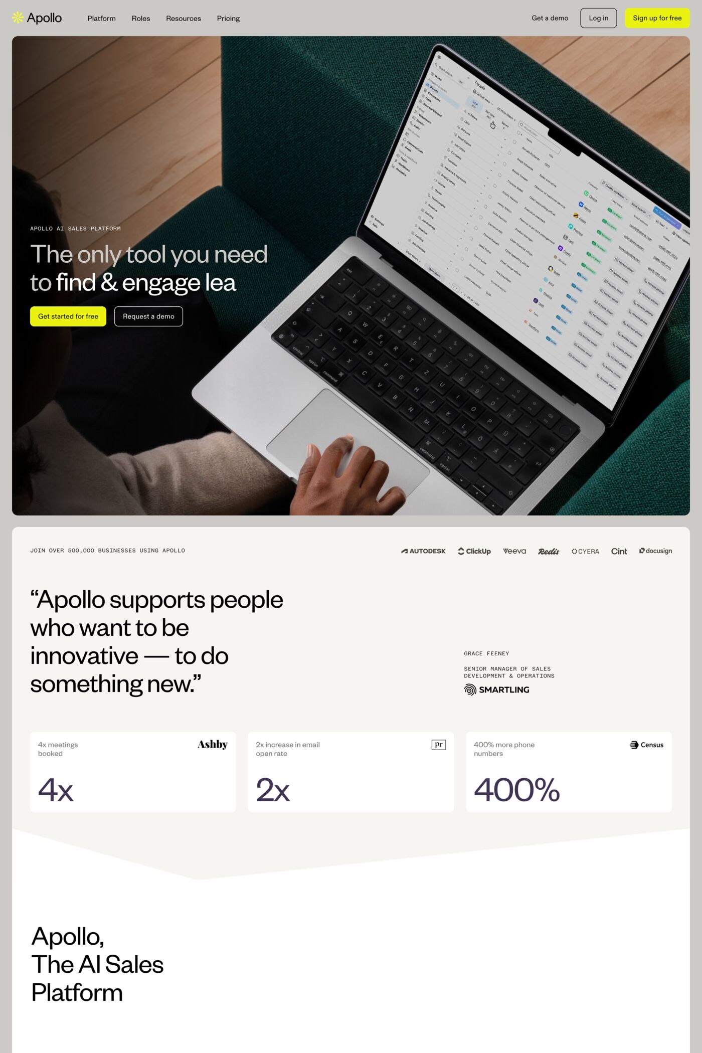 Apollo website screenshot