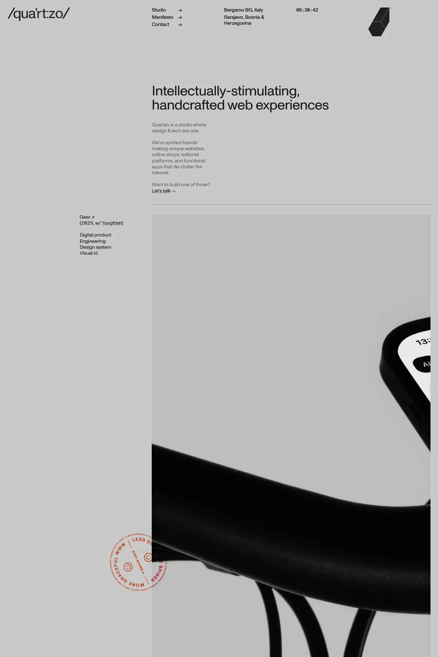 Quartzo Studio website screenshot