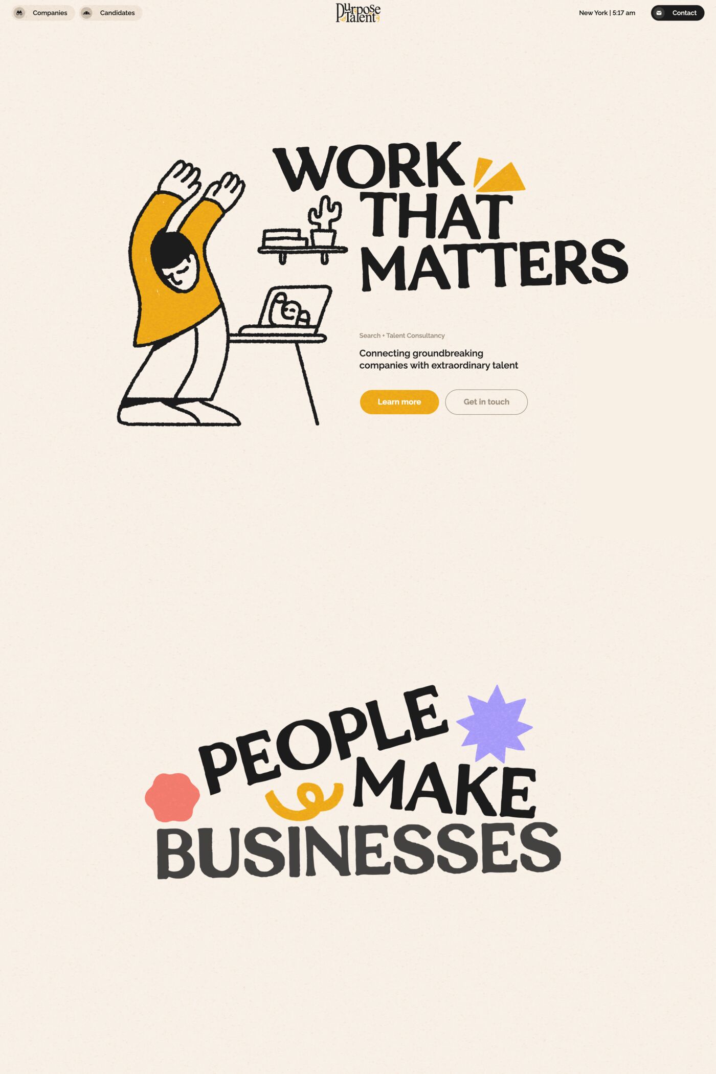 Purpose Talent website screenshot