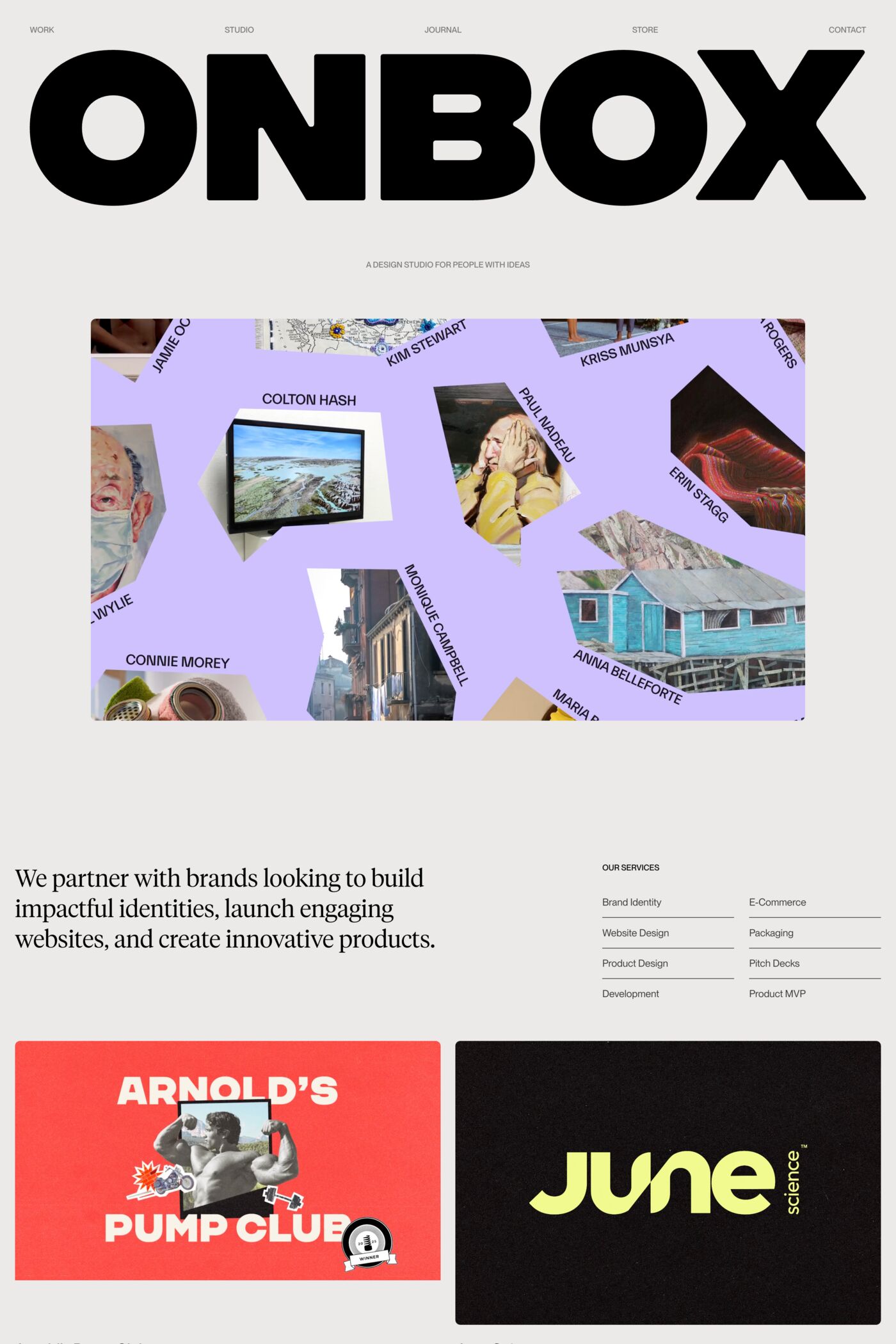 ONBOX website screenshot