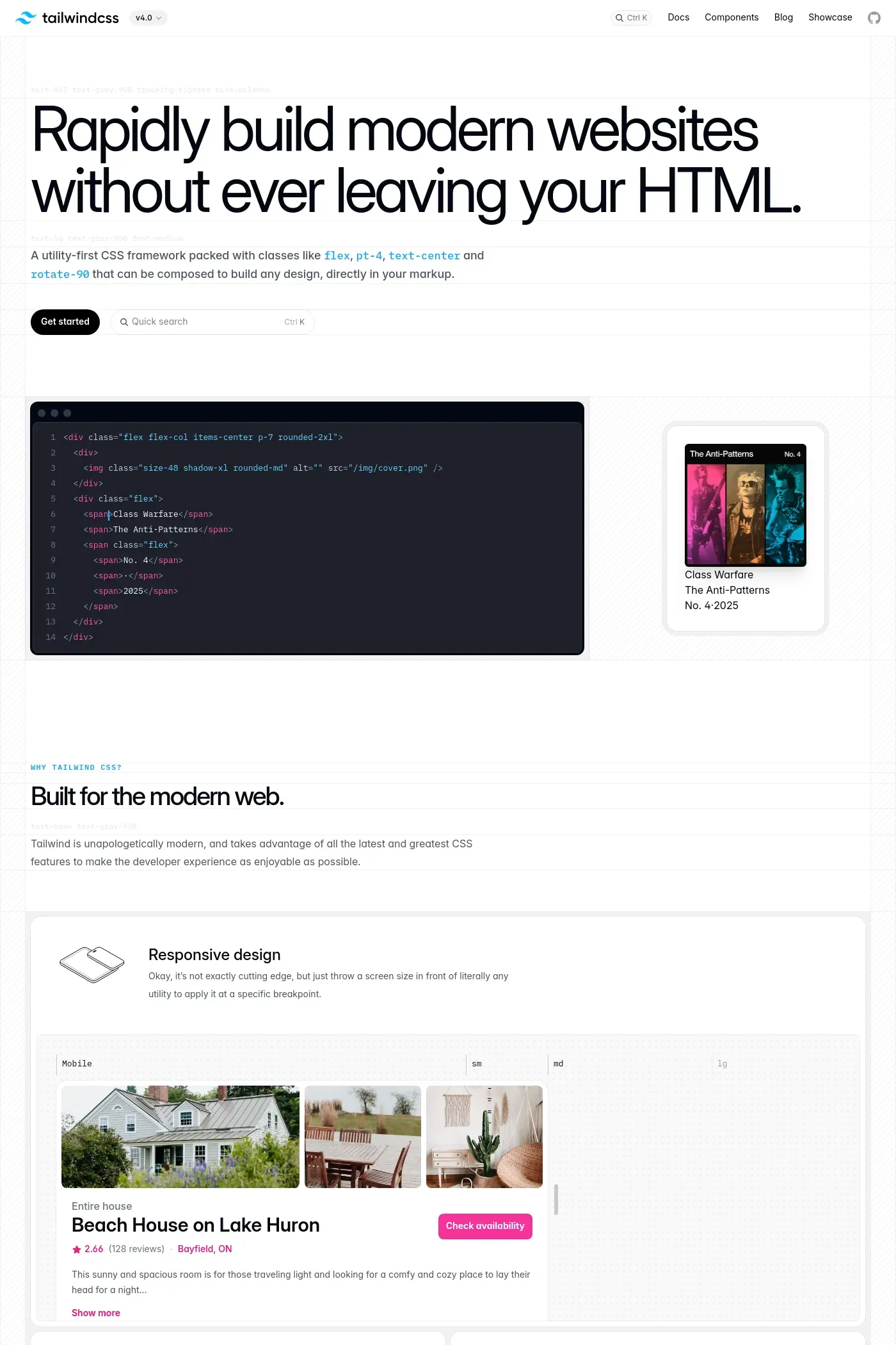 Tailwind CSS website screenshot