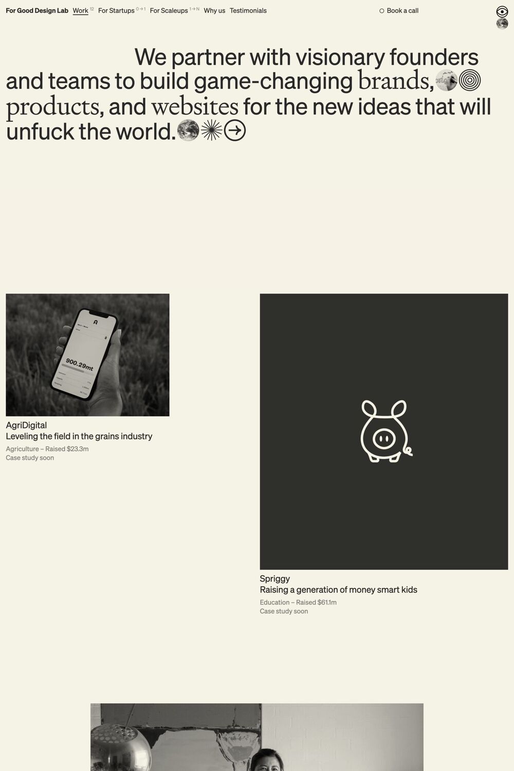 For Good Design Lab website screenshot