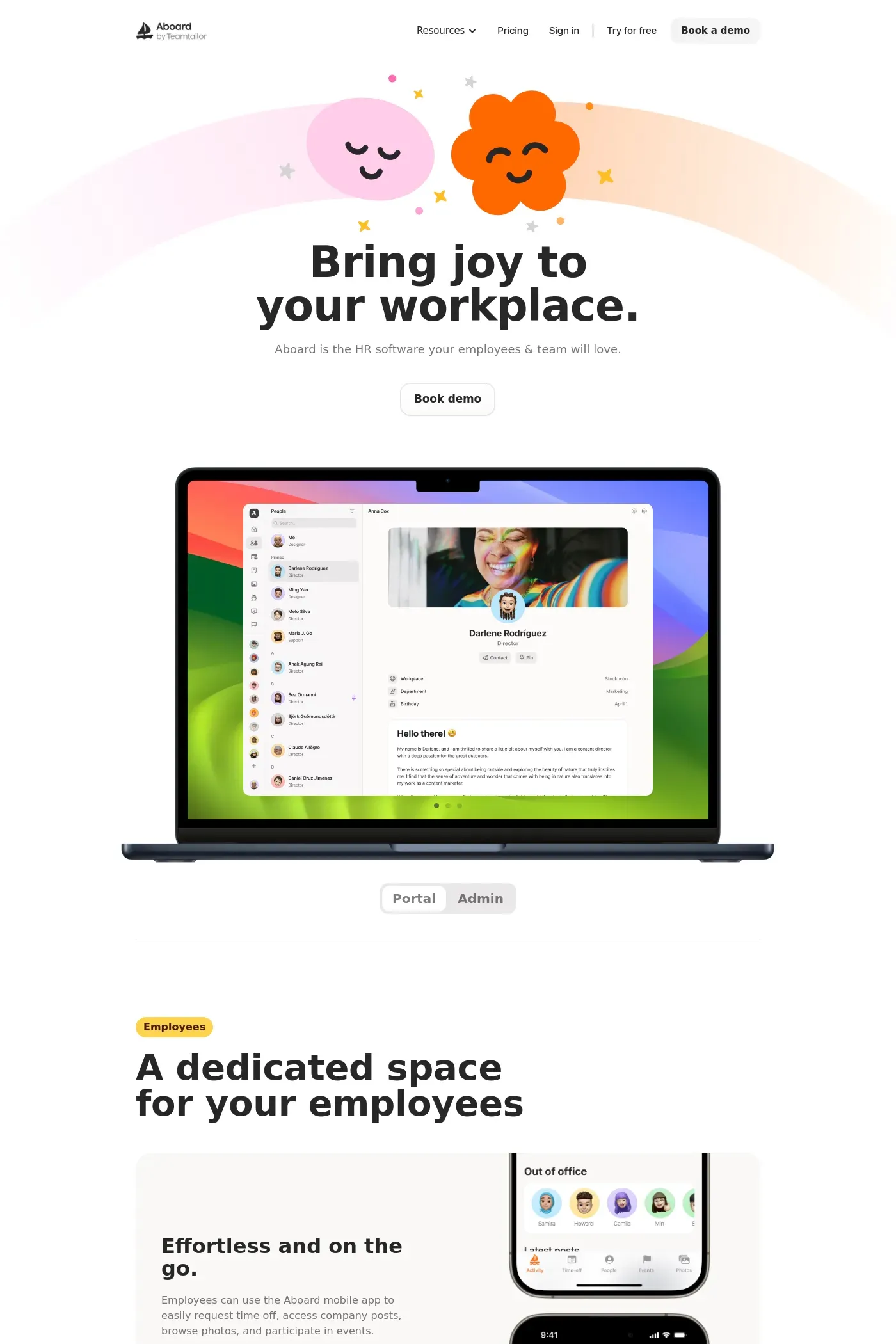 Aboard website screenshot