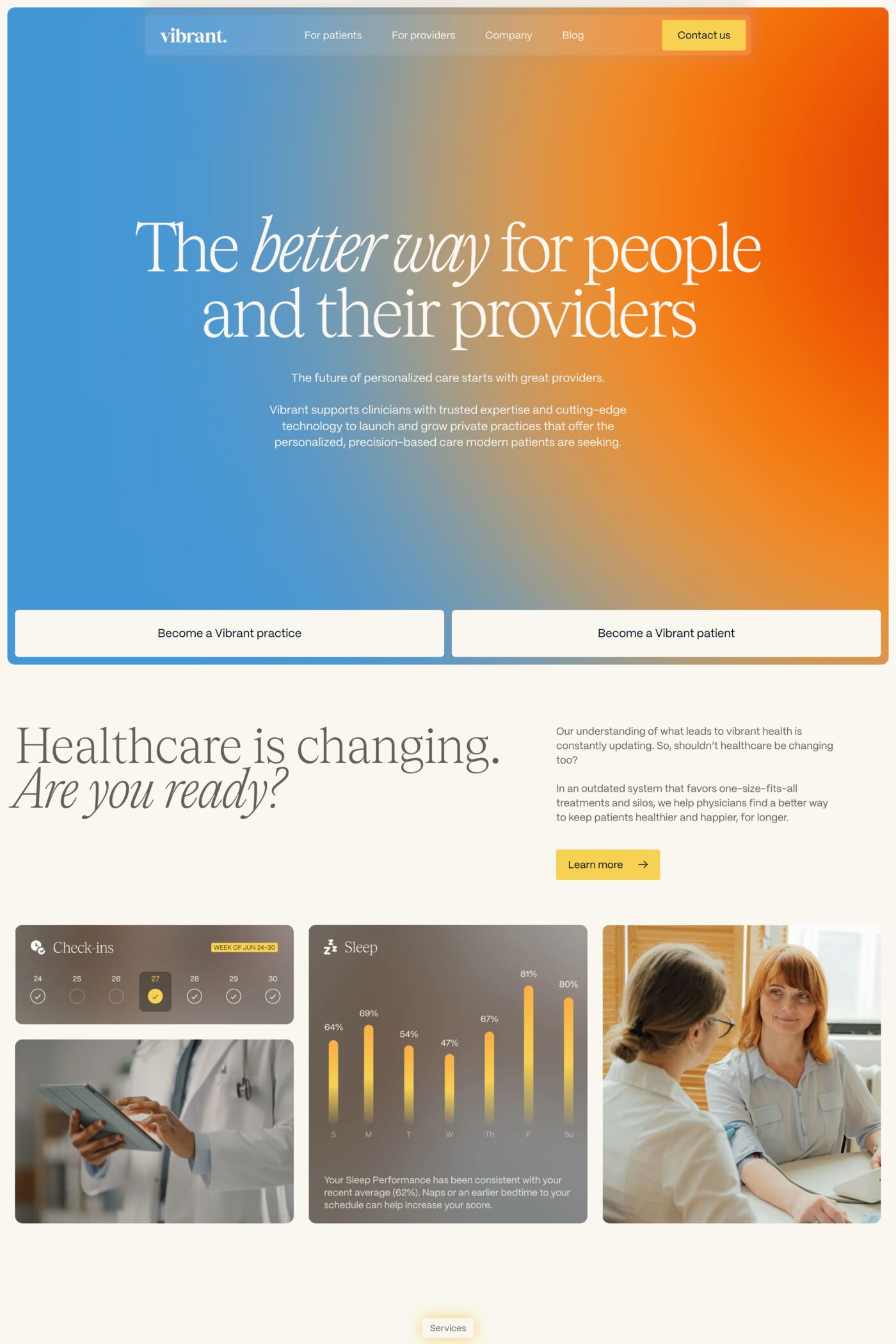 Vibrant website screenshot