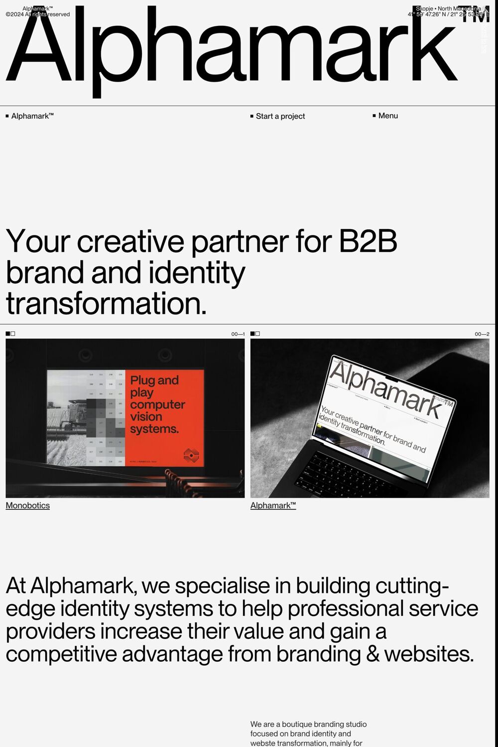 Alphamark website screenshot