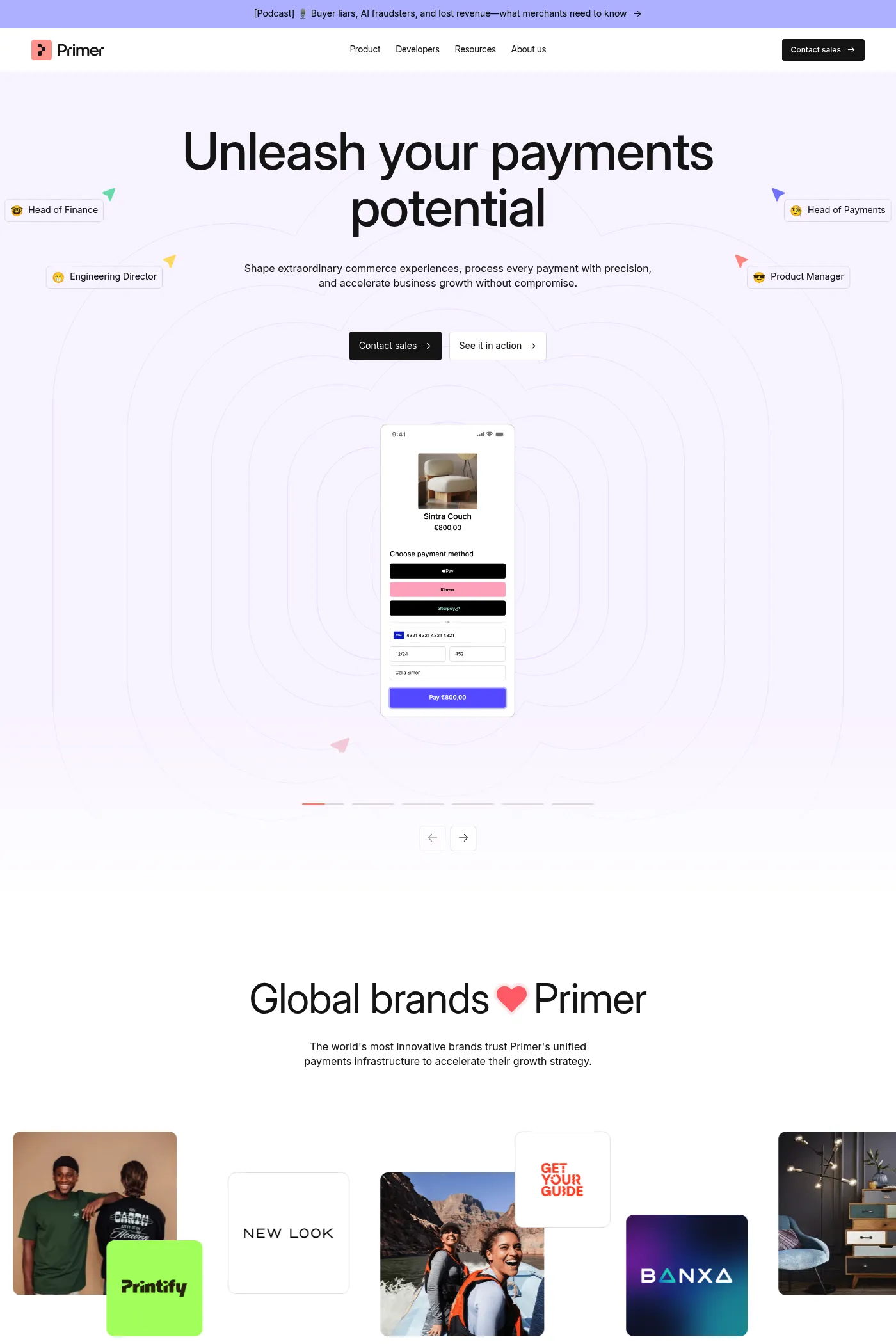 Primer website screenshot