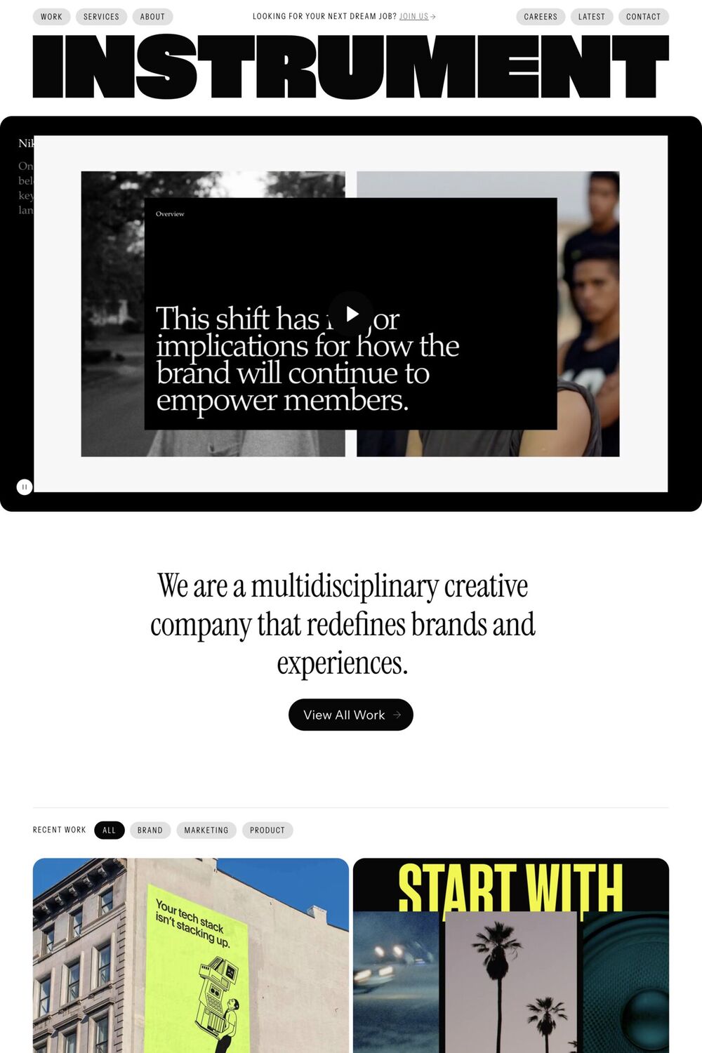 Instrument website screenshot
