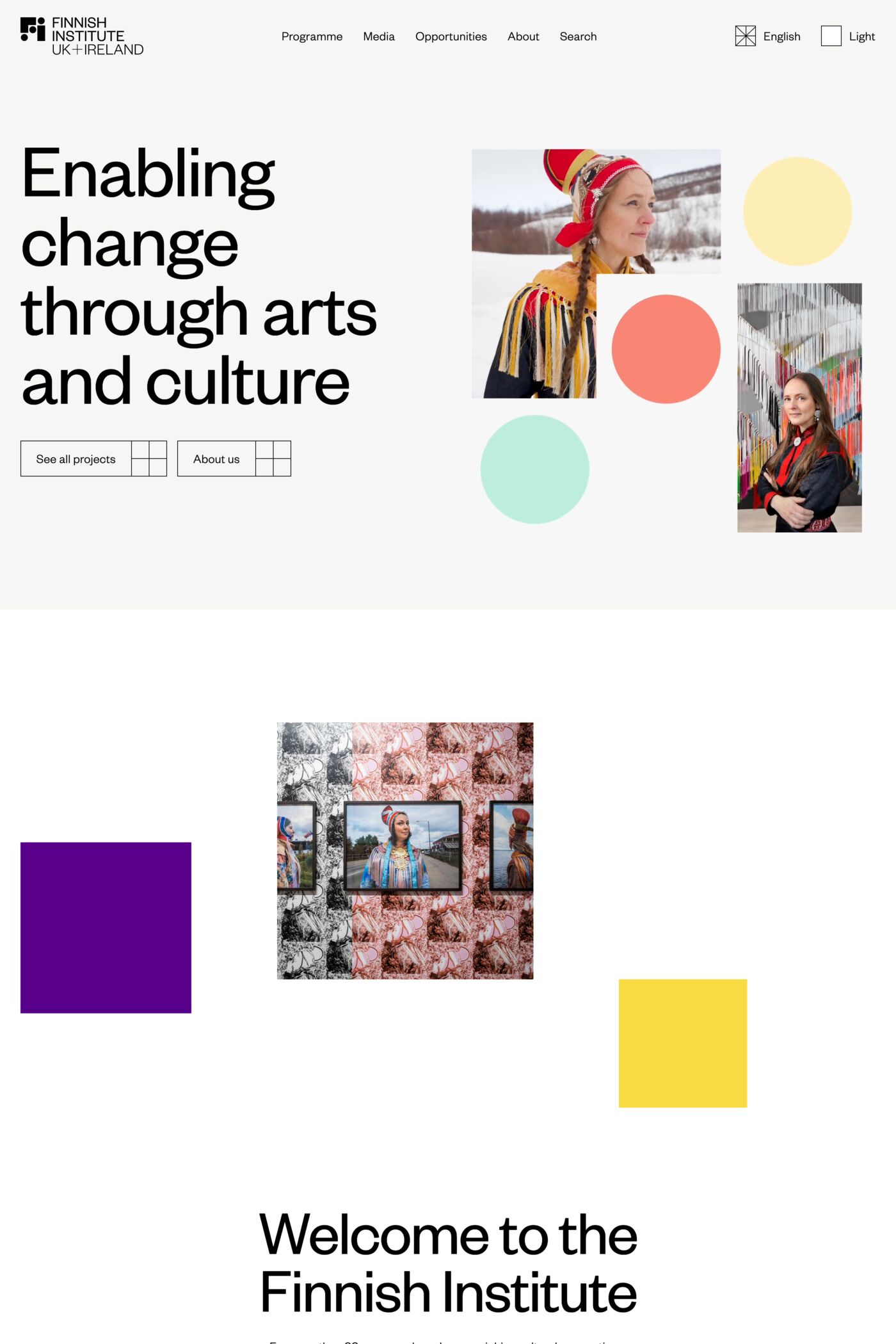 The Finnish Institute in the UK and Ireland website screenshot