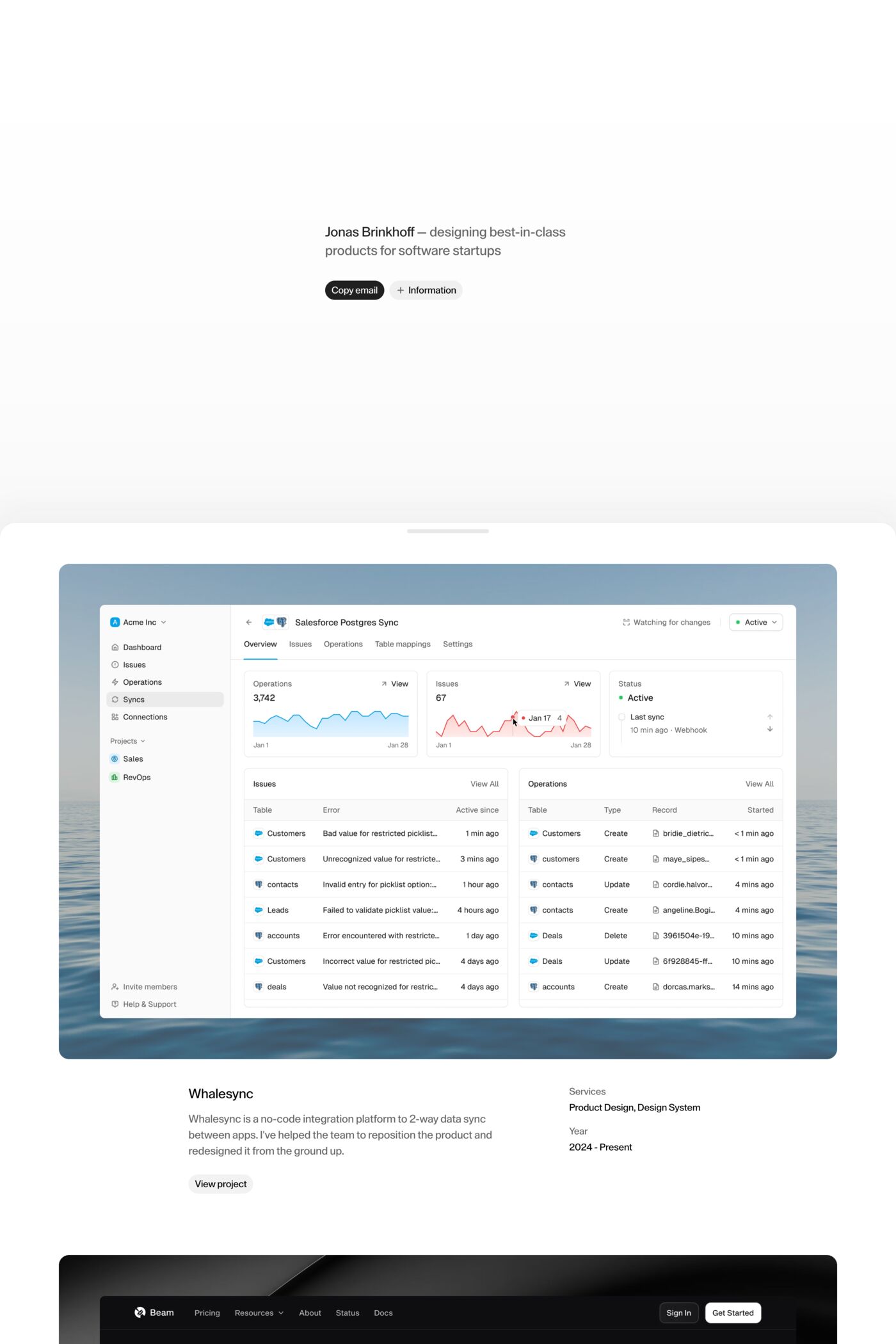 Jonas Brinkhoff website screenshot