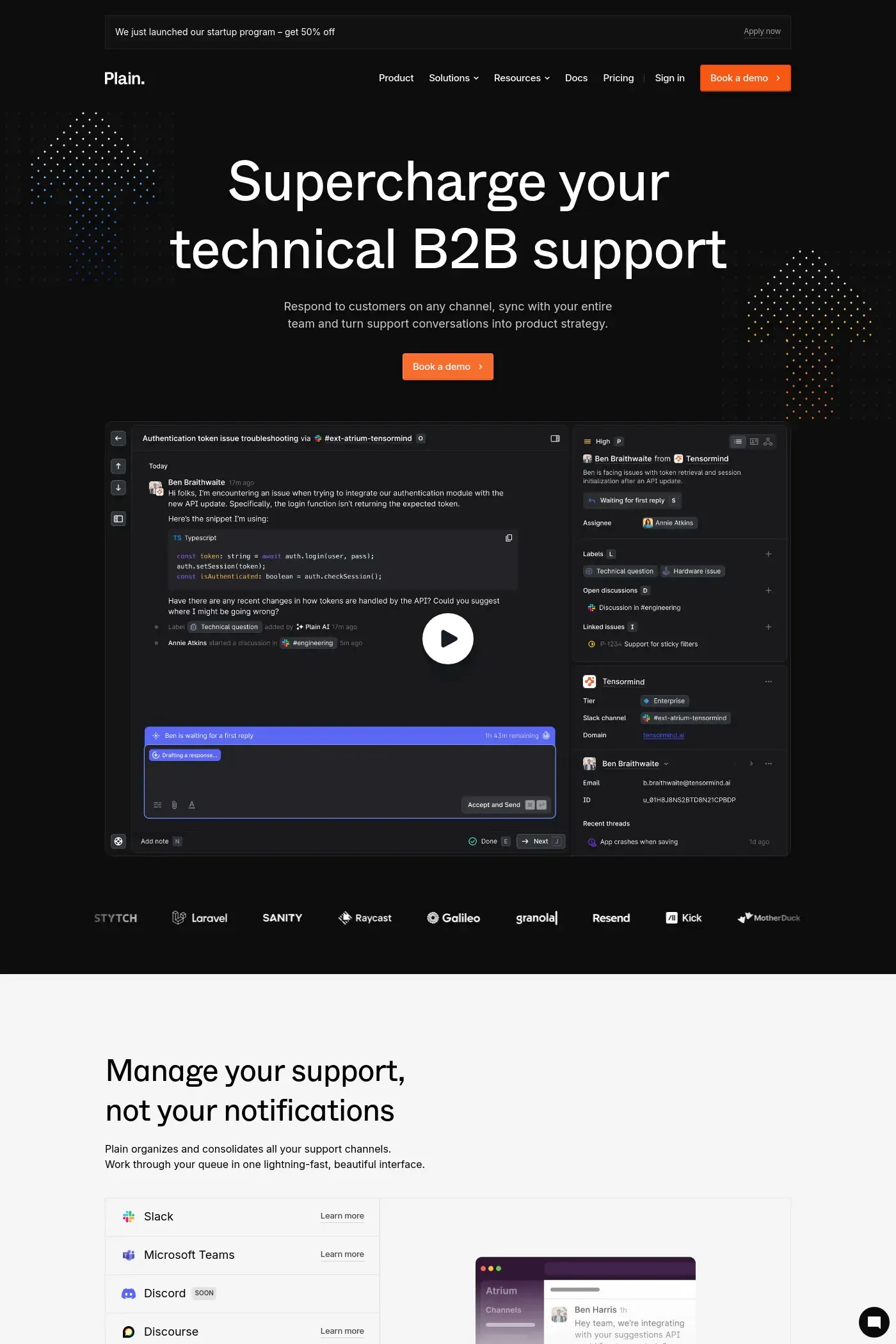 Plain website screenshot