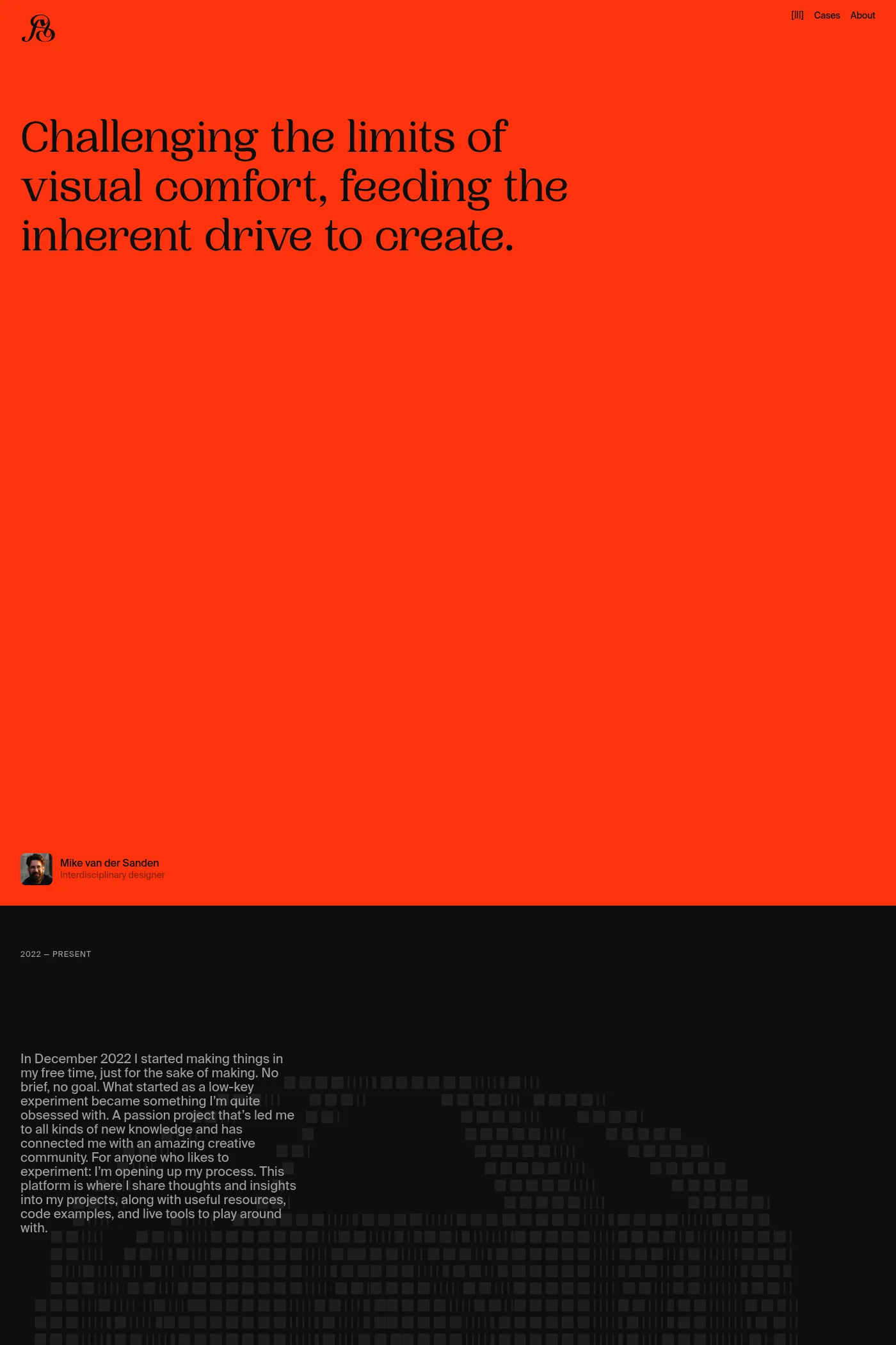 Mike van der Sanden website screenshot