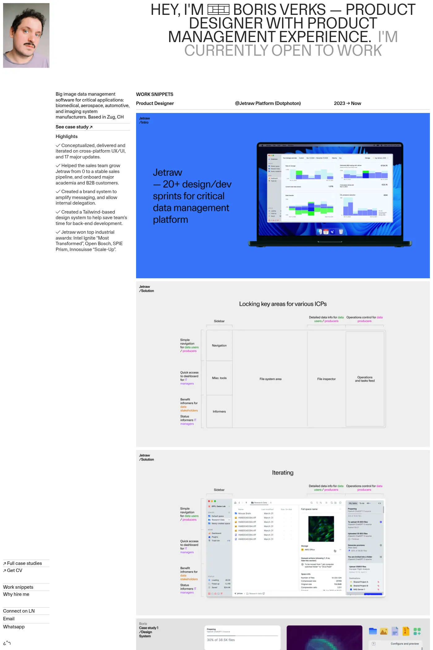 Boris Verks website screenshot