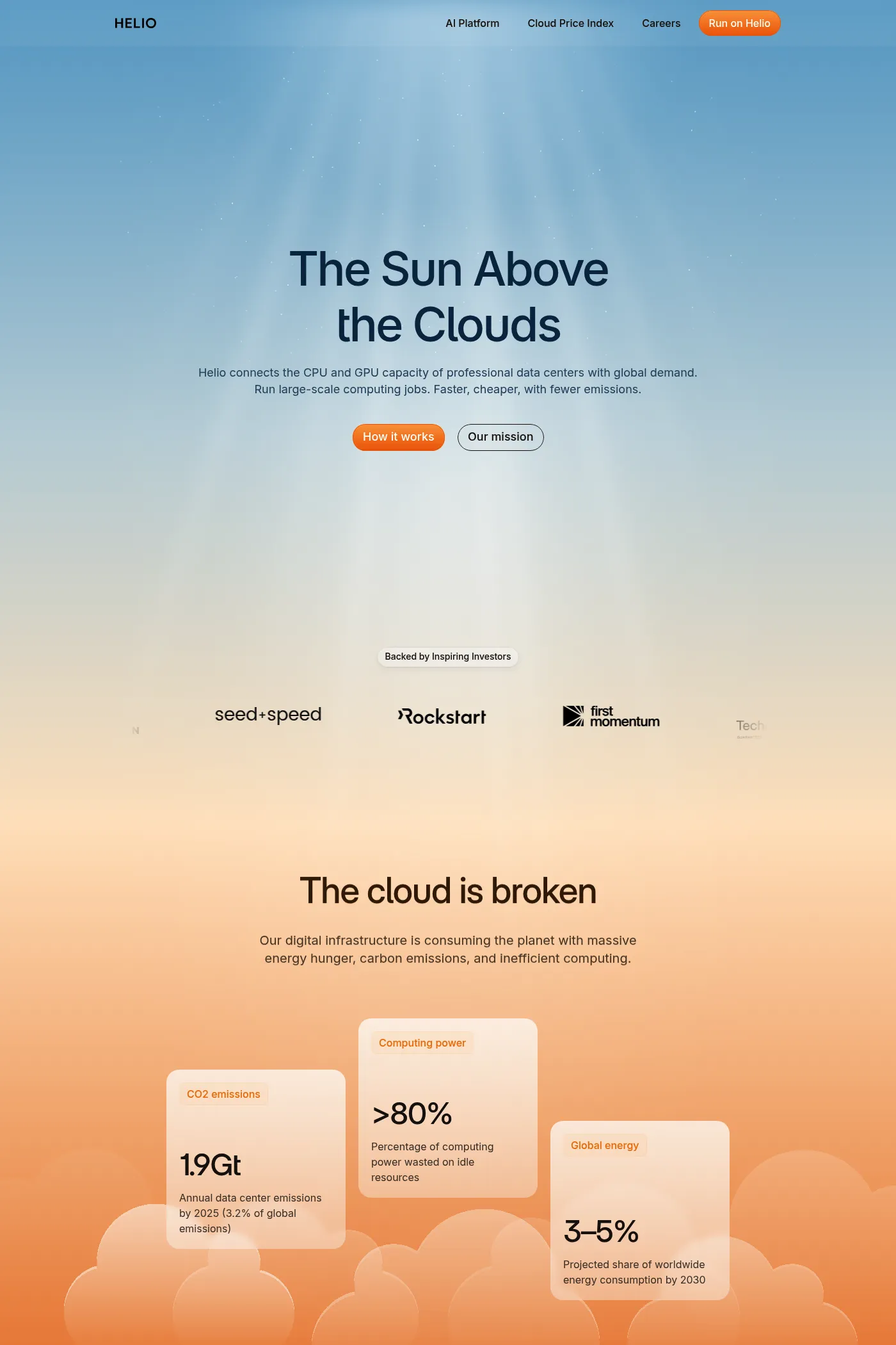 Helio website screenshot