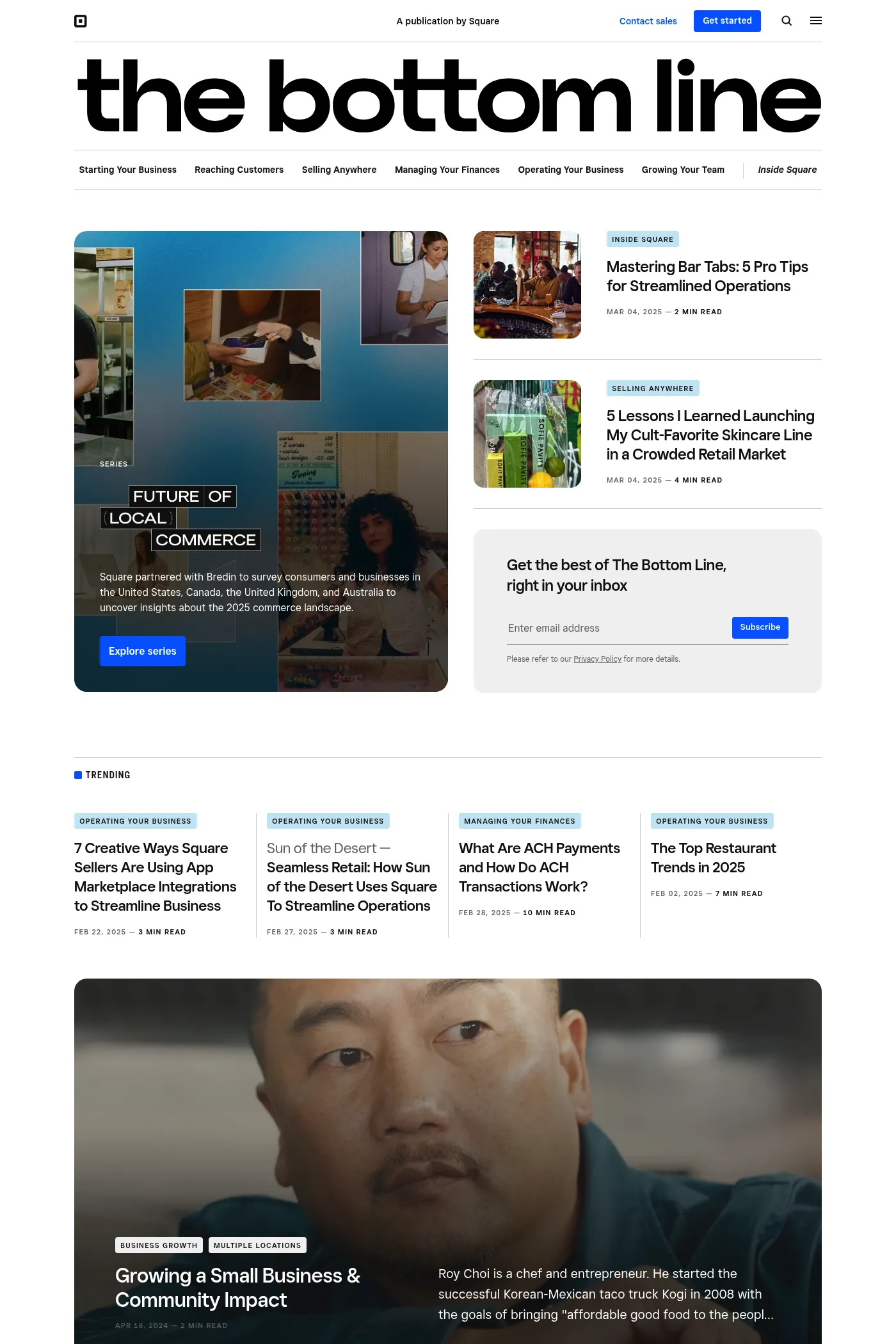 The Bottom Line website screenshot