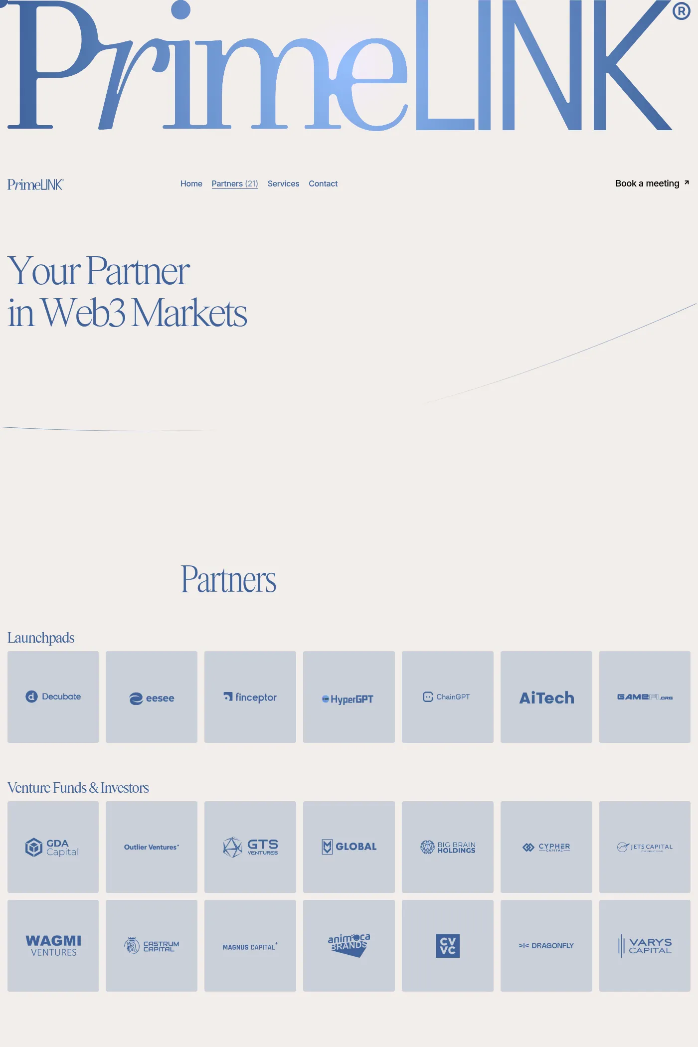 PrimeLink website screenshot