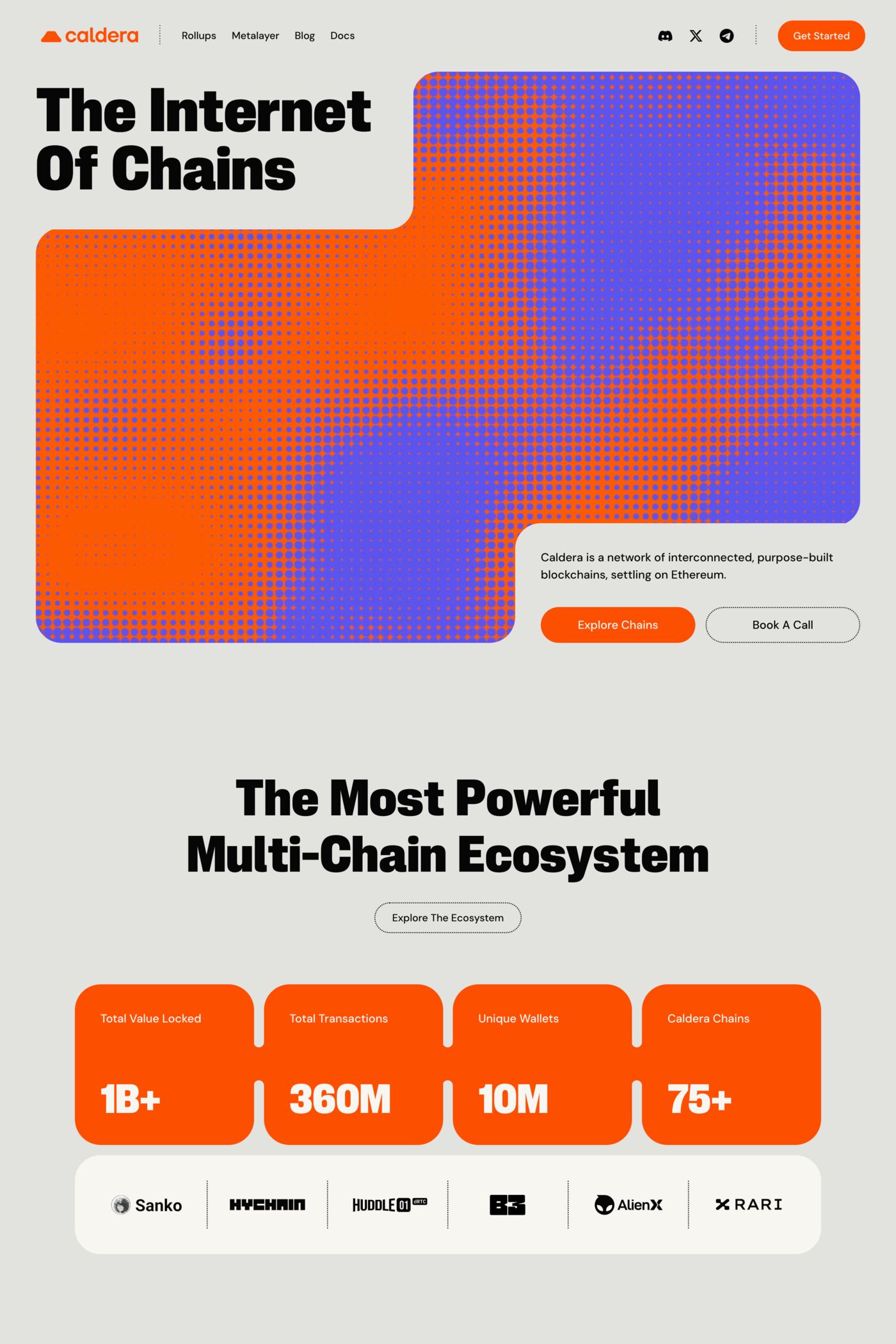 Caldera website screenshot