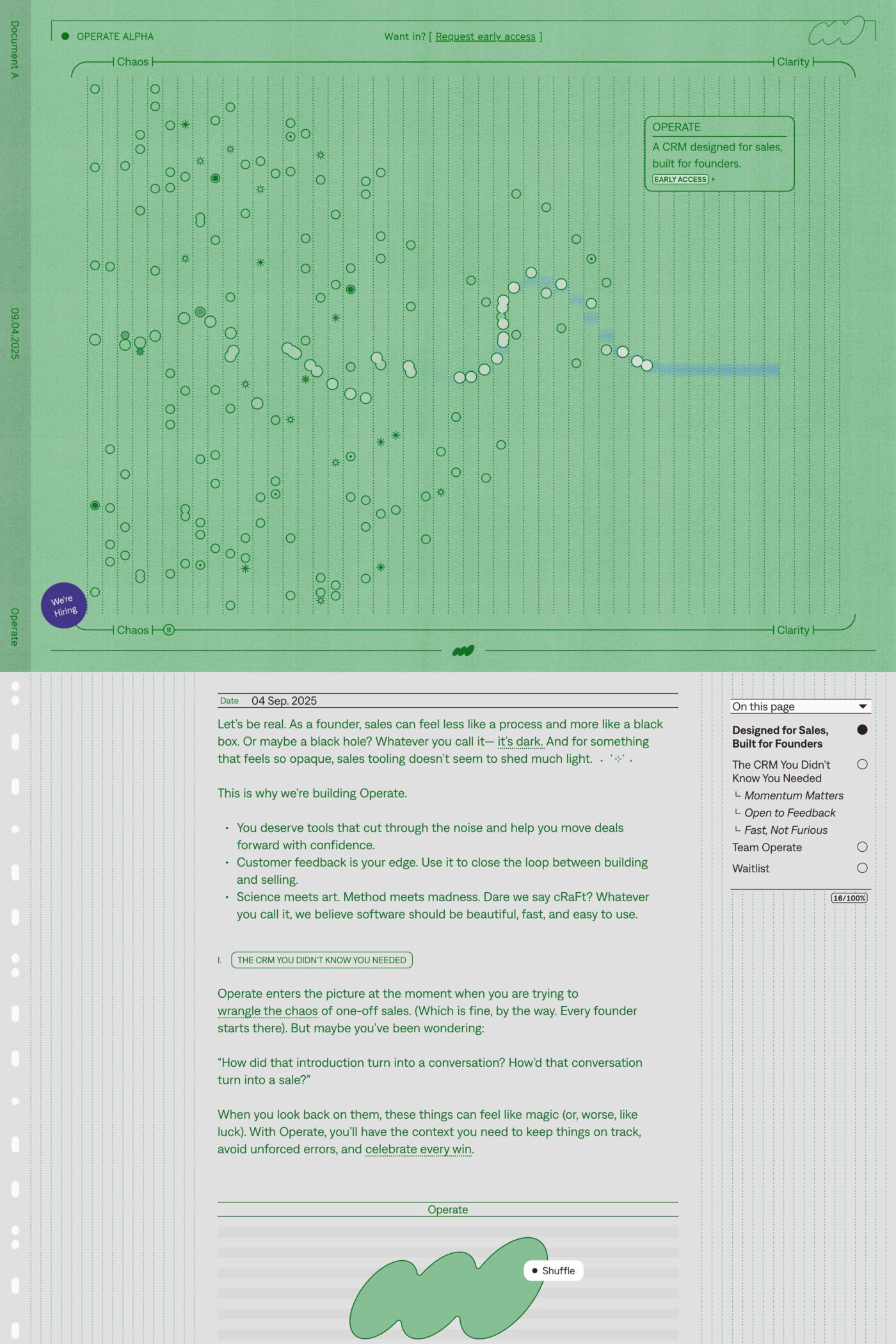 Operate website screenshot